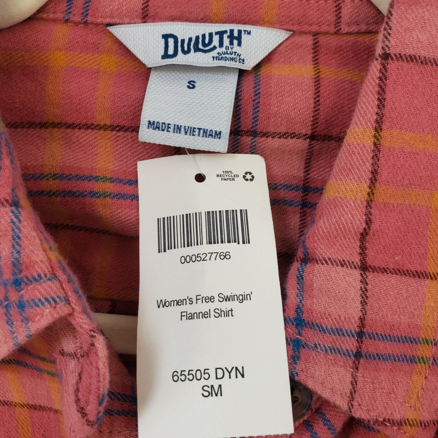 NWT Duluth Trading Company Free Swingin' Flannel Shirt Size Small