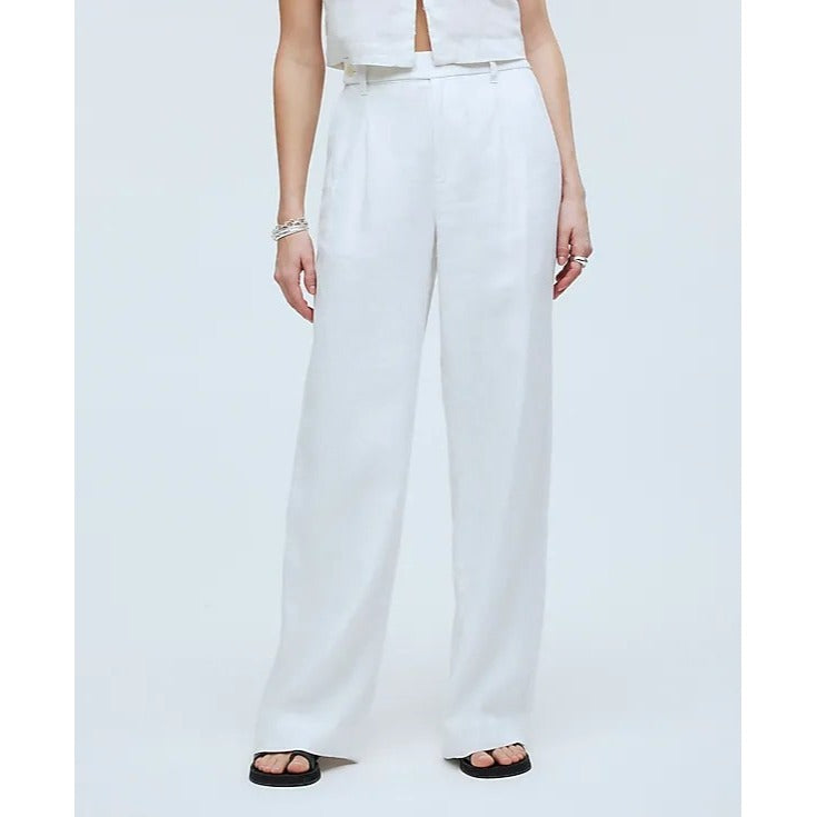 NWT Madewell The Harlow Wide Leg Linen Pants Size 14