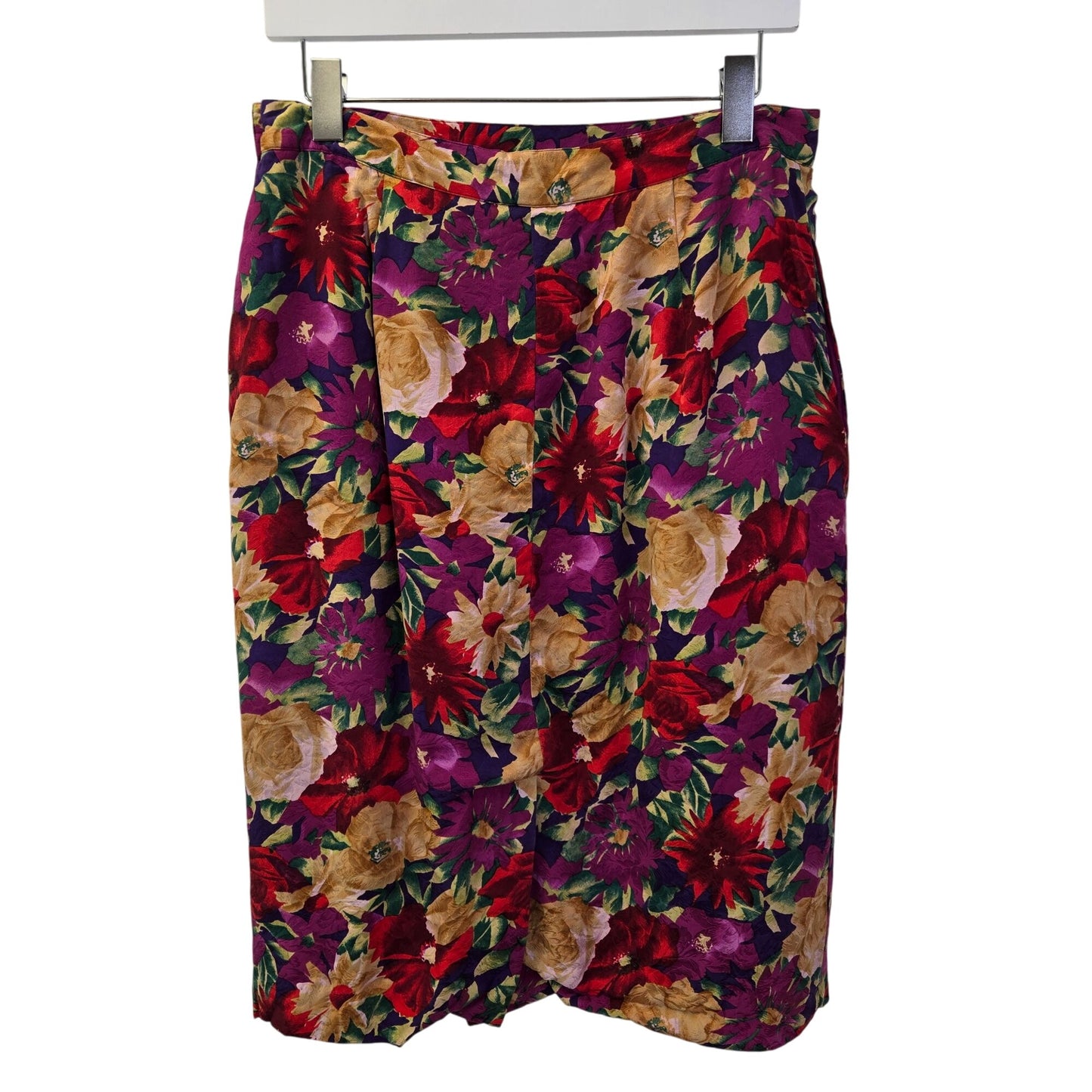 Talbots 100% Silk Floral Skirt Size 14