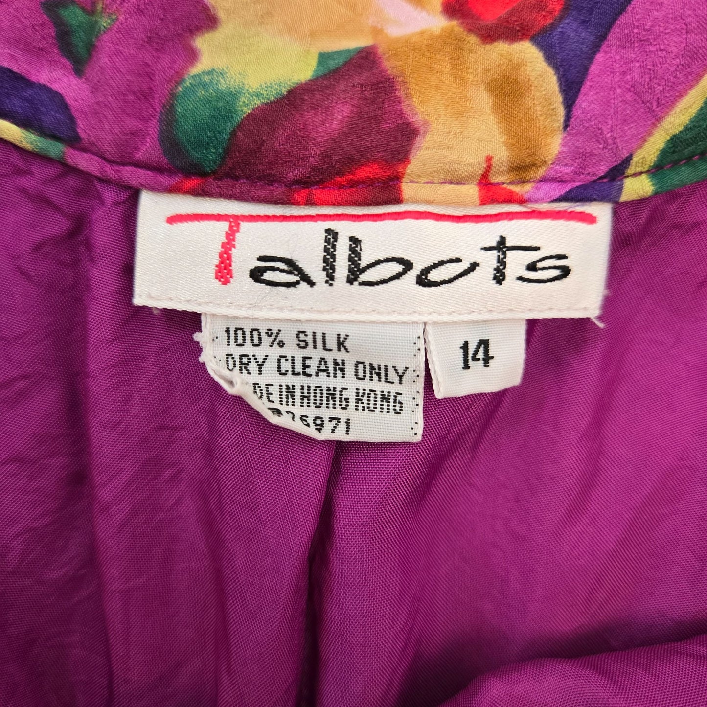 Talbots 100% Silk Floral Skirt Size 14