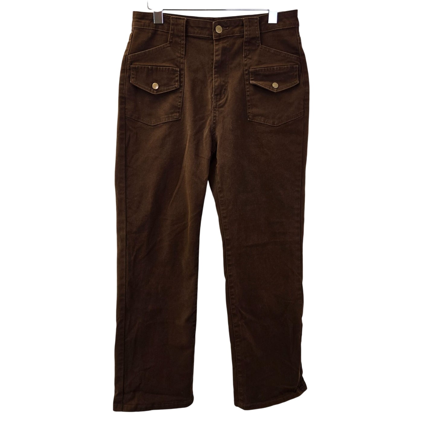Cider High Rise Front Pocket Straight Leg Trouser Pants Size Large
