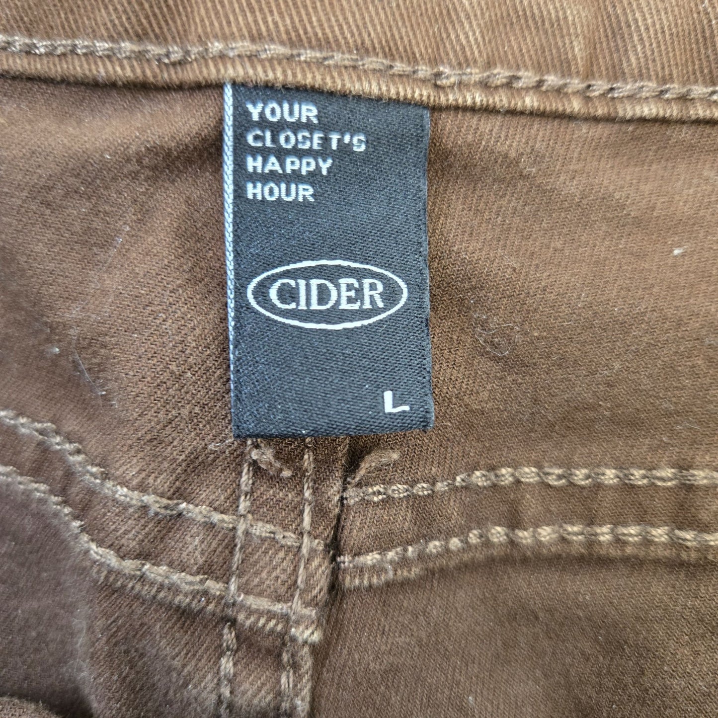 Cider High Rise Front Pocket Straight Leg Trouser Pants Size Large