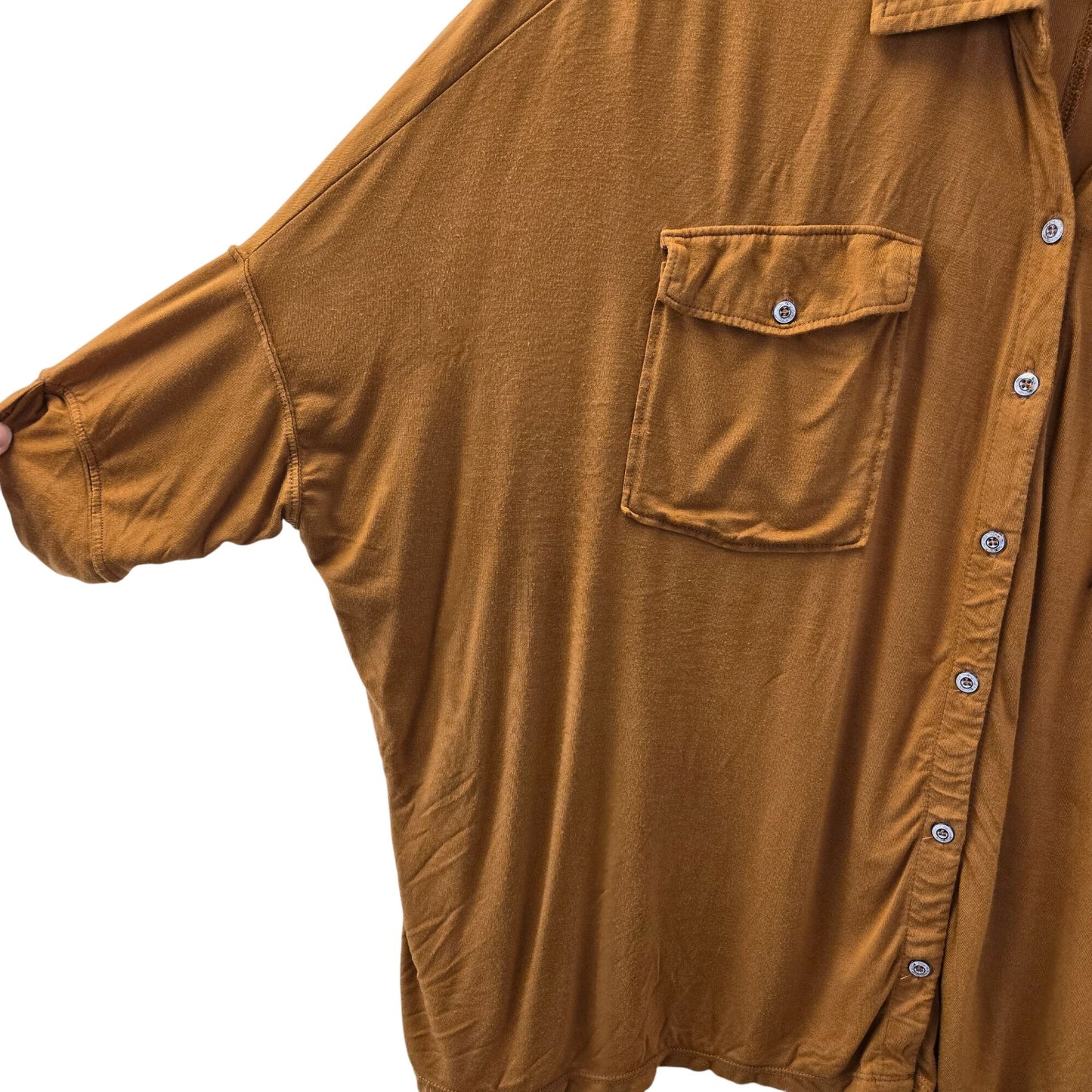 Free People We the Free Andy Viscose Blend Button Down Shirt Size Medium