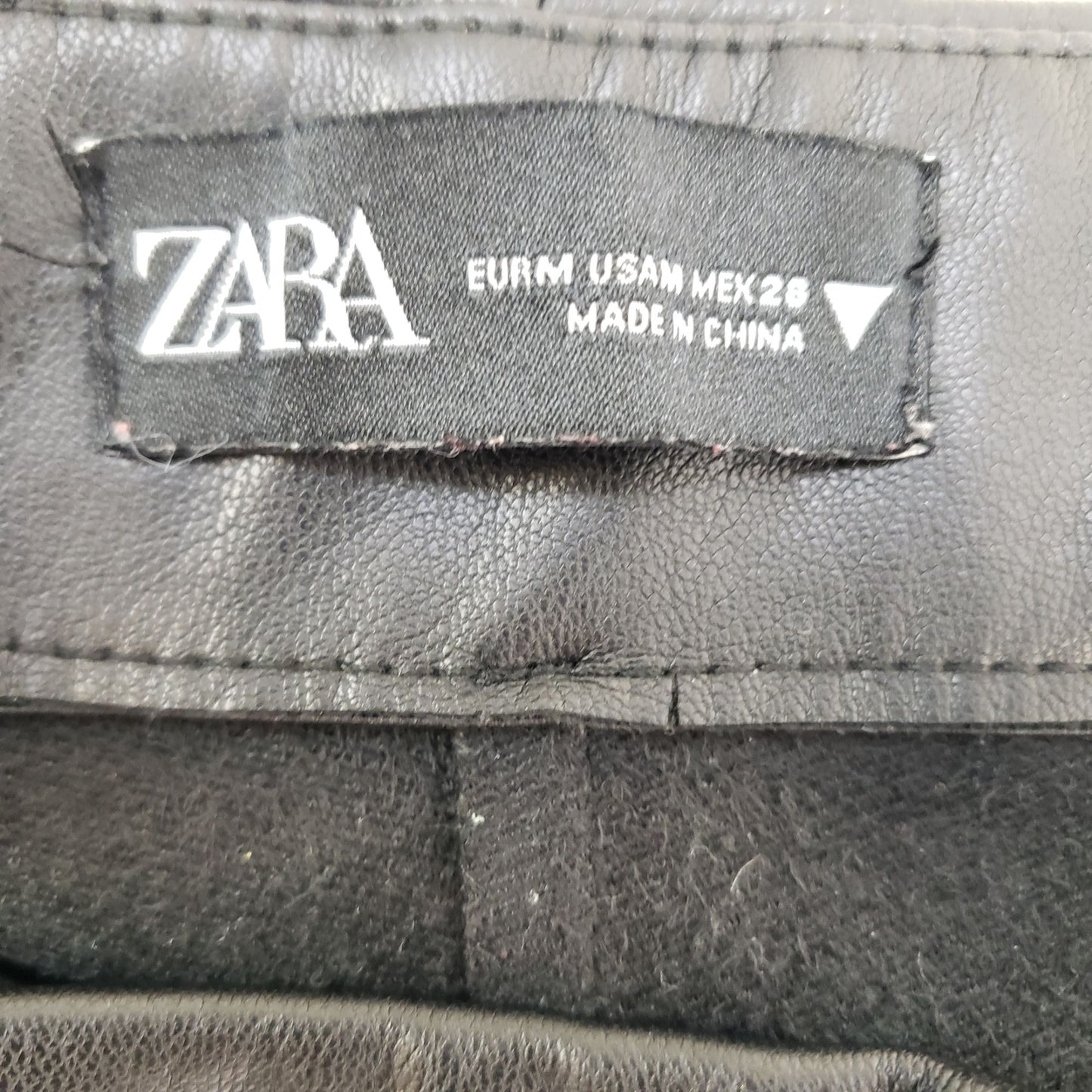 Zara Vegan Leather Crop Bootcut Pants Size Medium