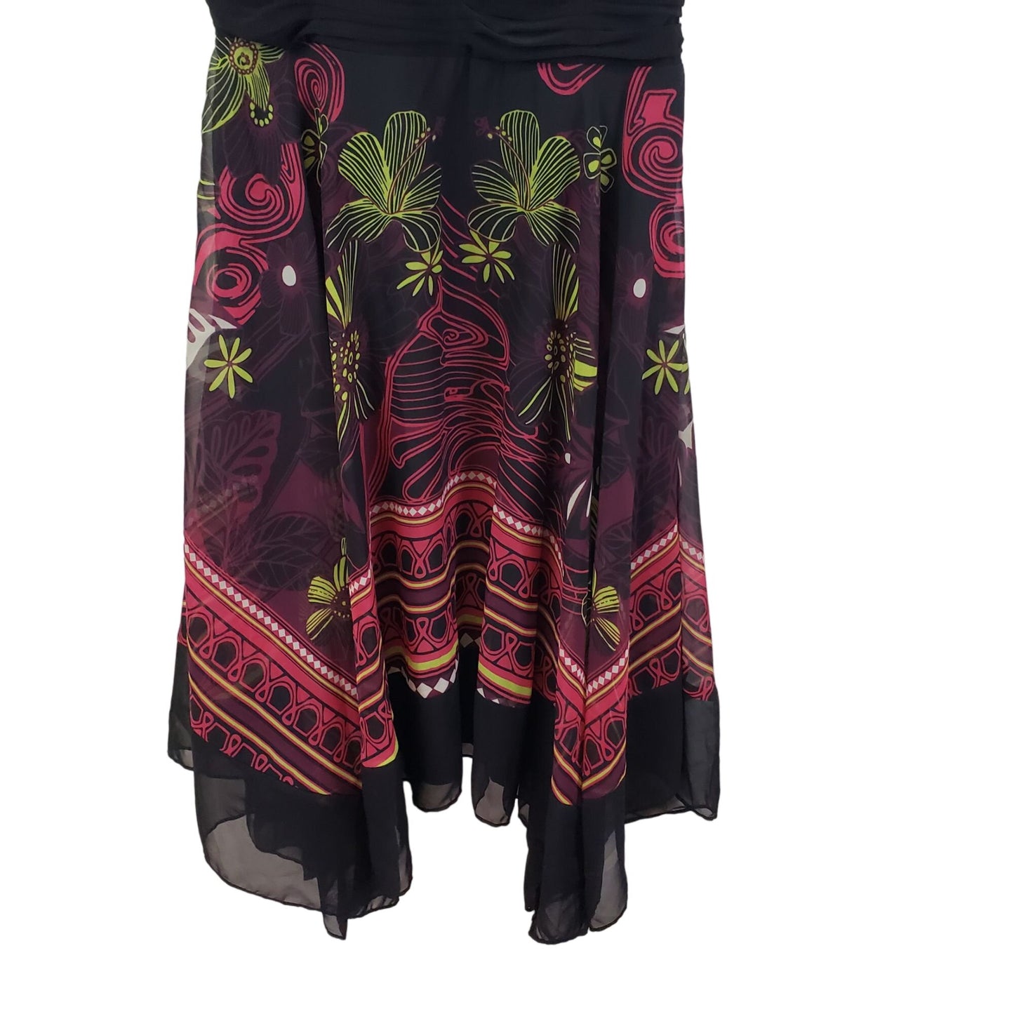 NWT Sangria Floral Handkerchief Hem Halter Dress Size 10