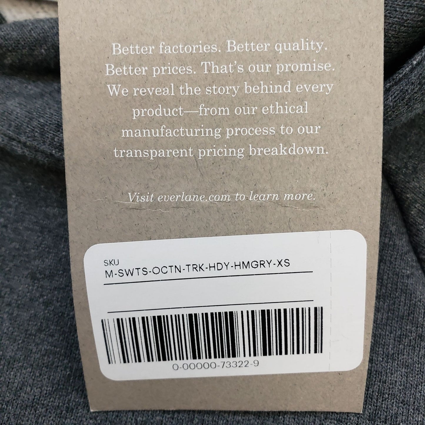 NWT Everlane Organic Cotton Track Hoodie Size XS