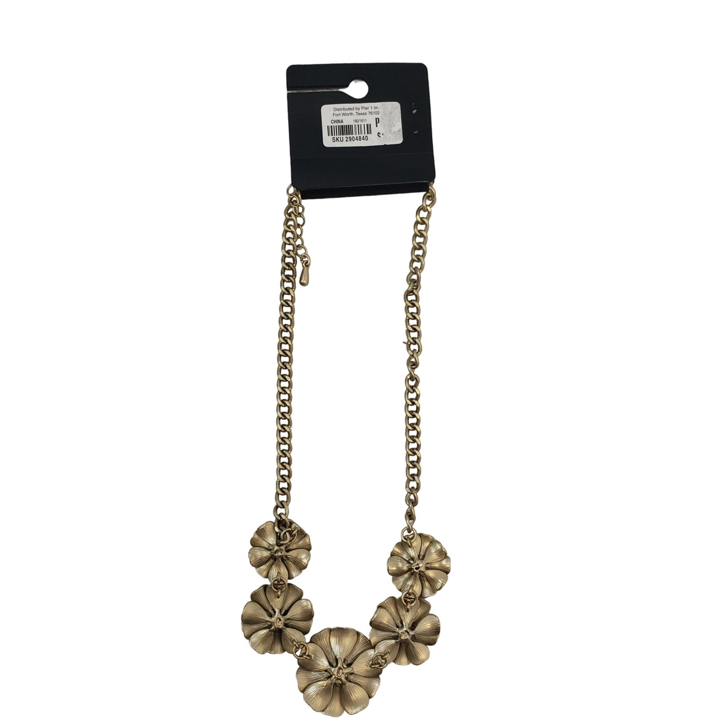 NWT Pier 1 Imports Gold Tone Floral Necklace