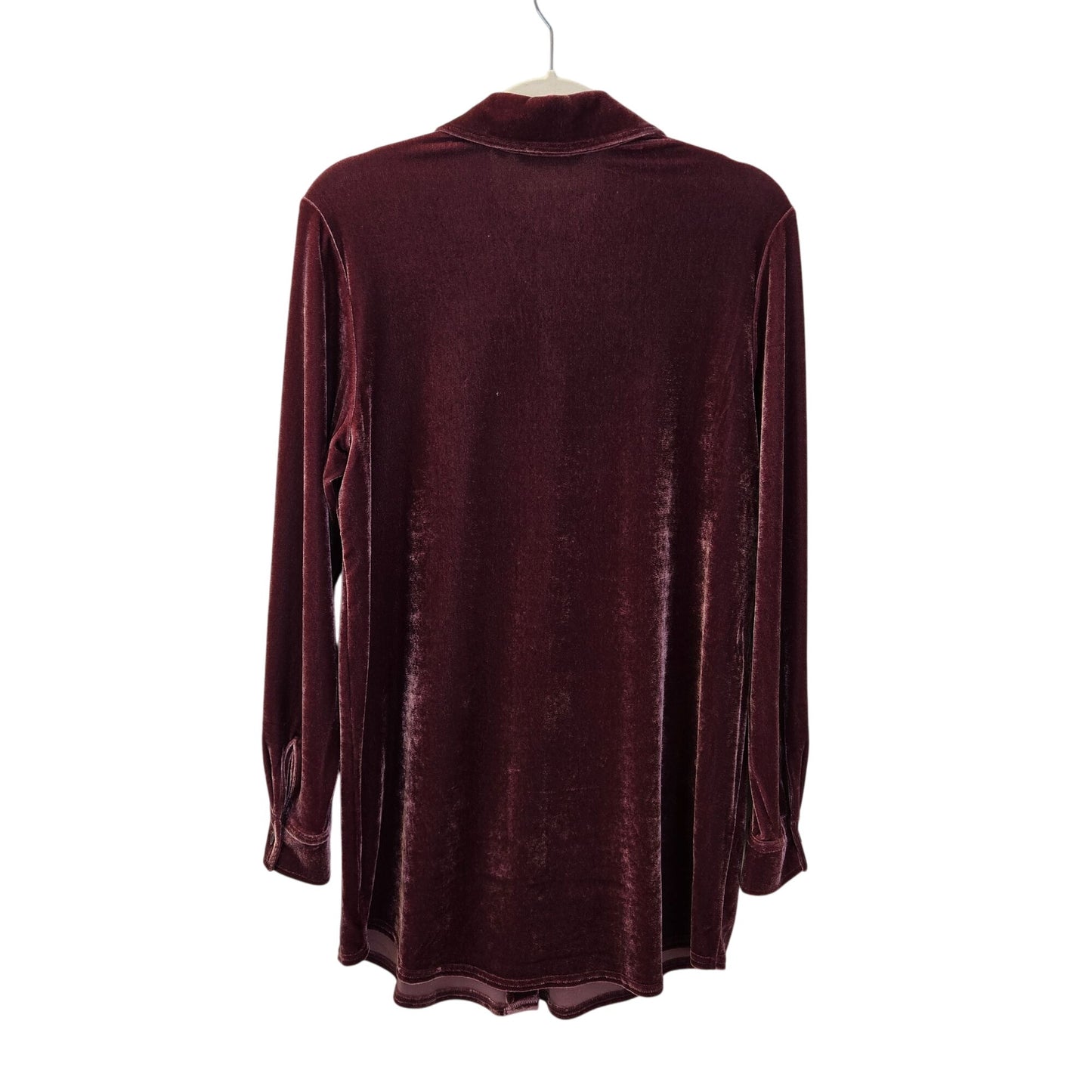 Soft Surroundings Crushed Velvet Button Down Shirt Size Small