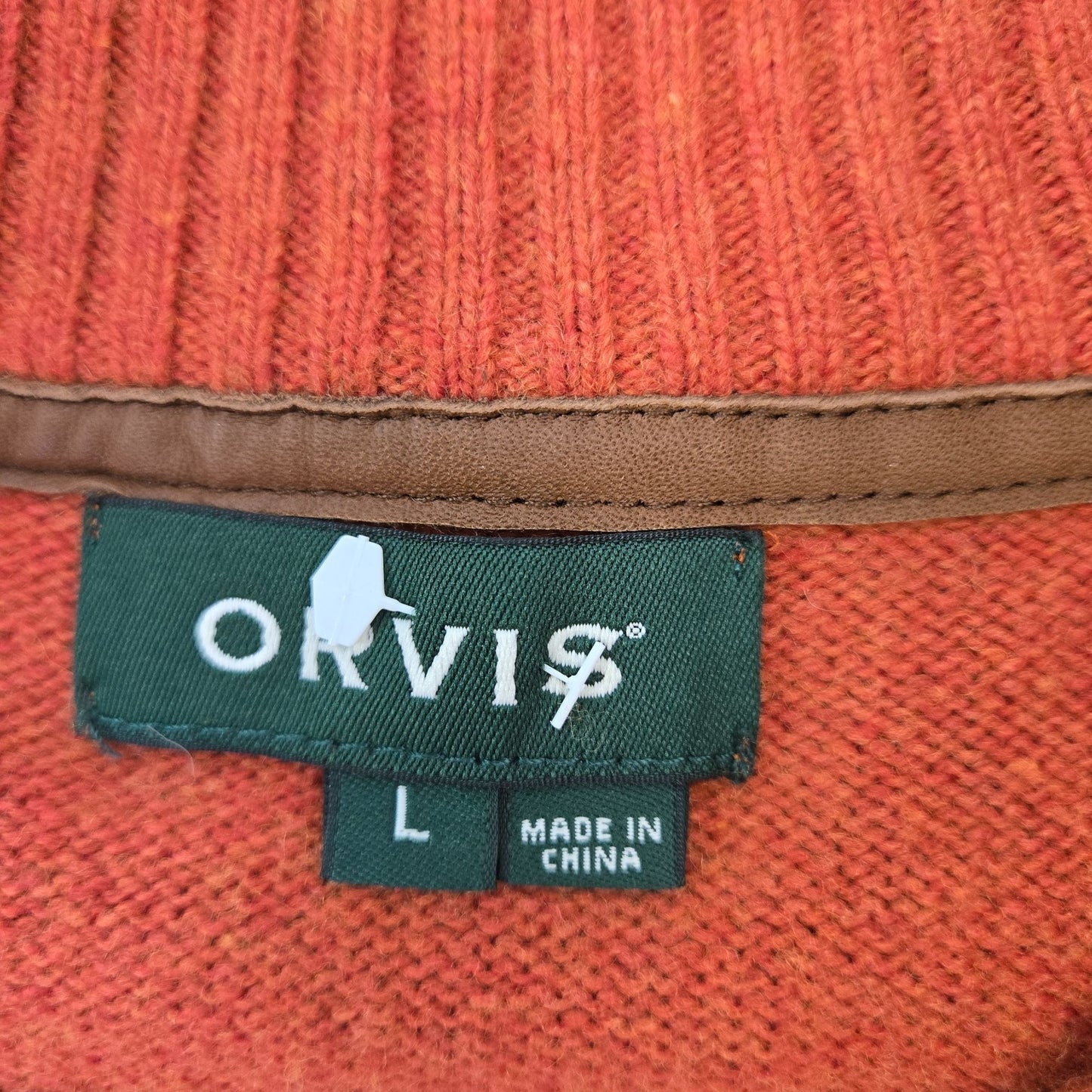 Orvis Wool Blend Quarter Button Sweater Size Large