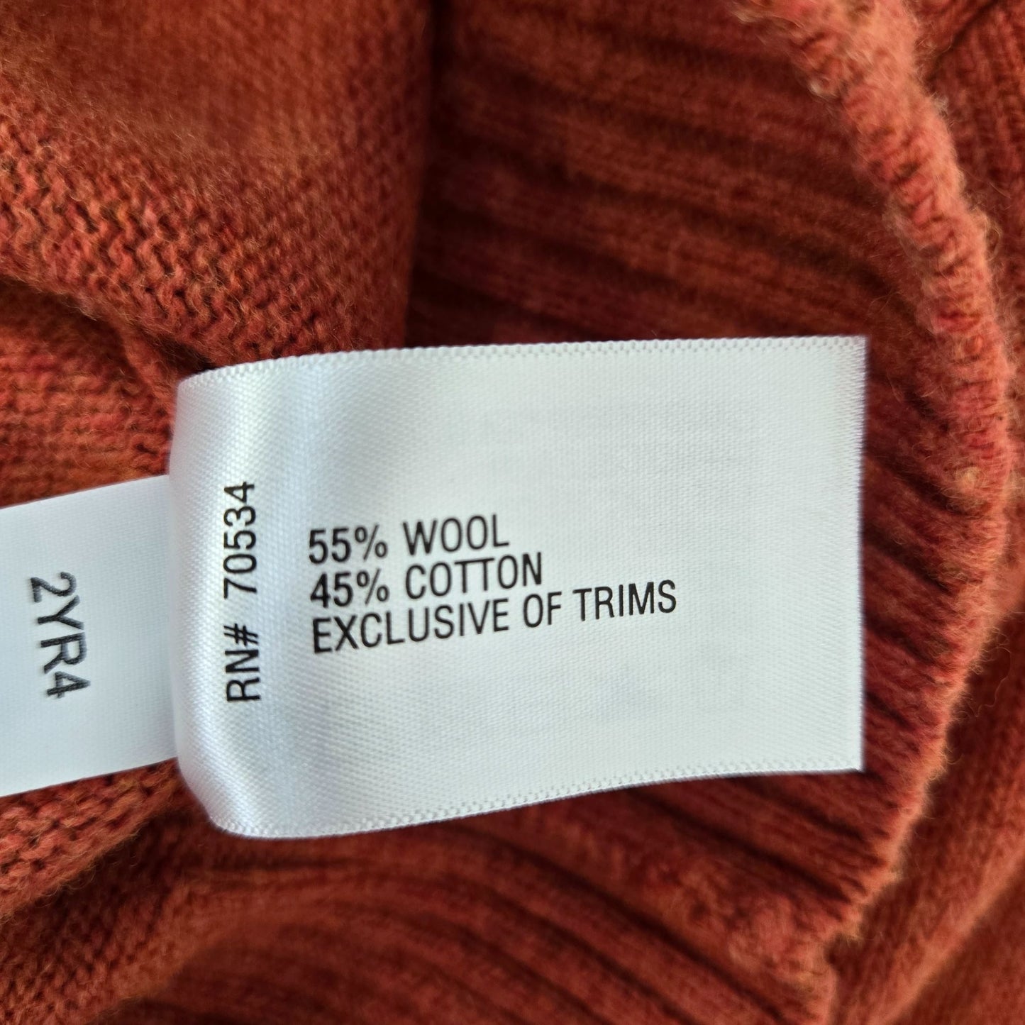 Orvis Wool Blend Quarter Button Sweater Size Large