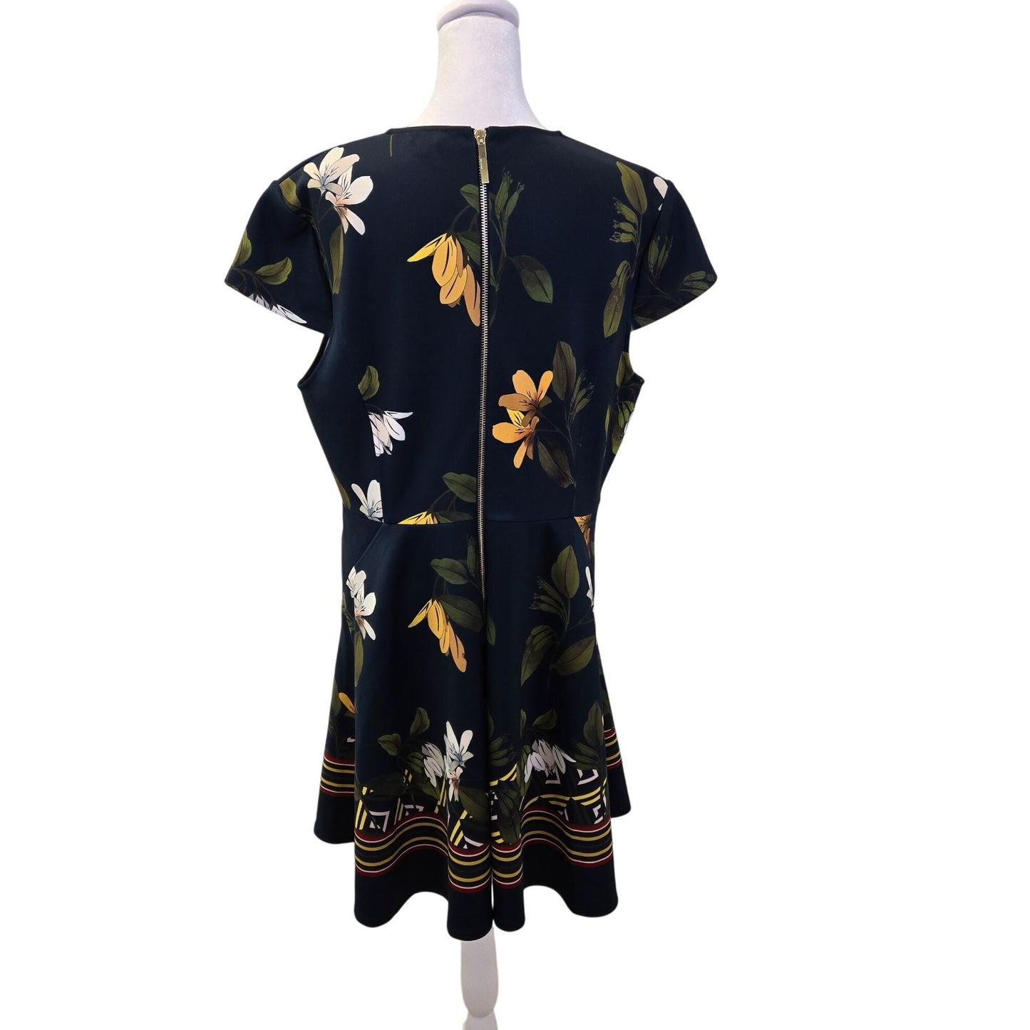 Ted Baker Gallah Floral Cap Sleeve Fit & Flare Skater Dress Size TB 5/US XL