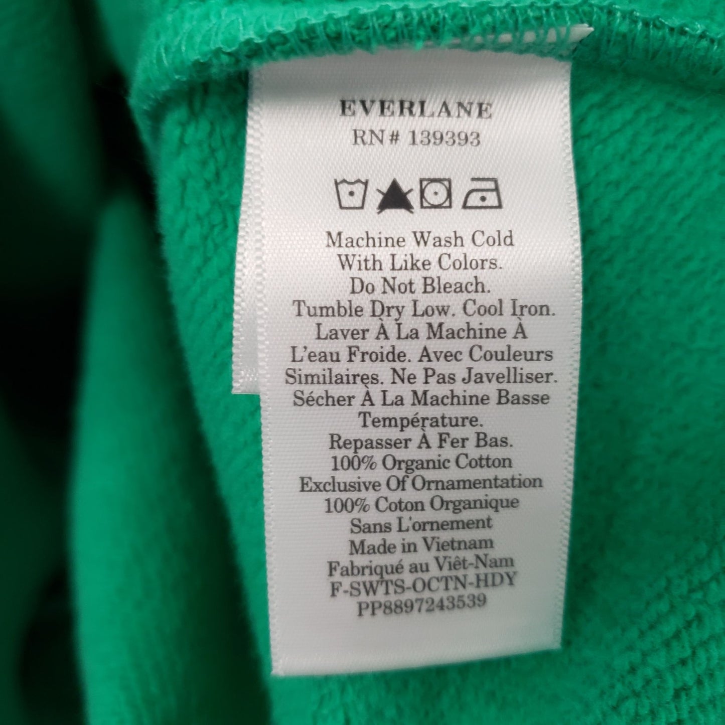 NWT Everlane Organic Cotton Hoodie Size XS