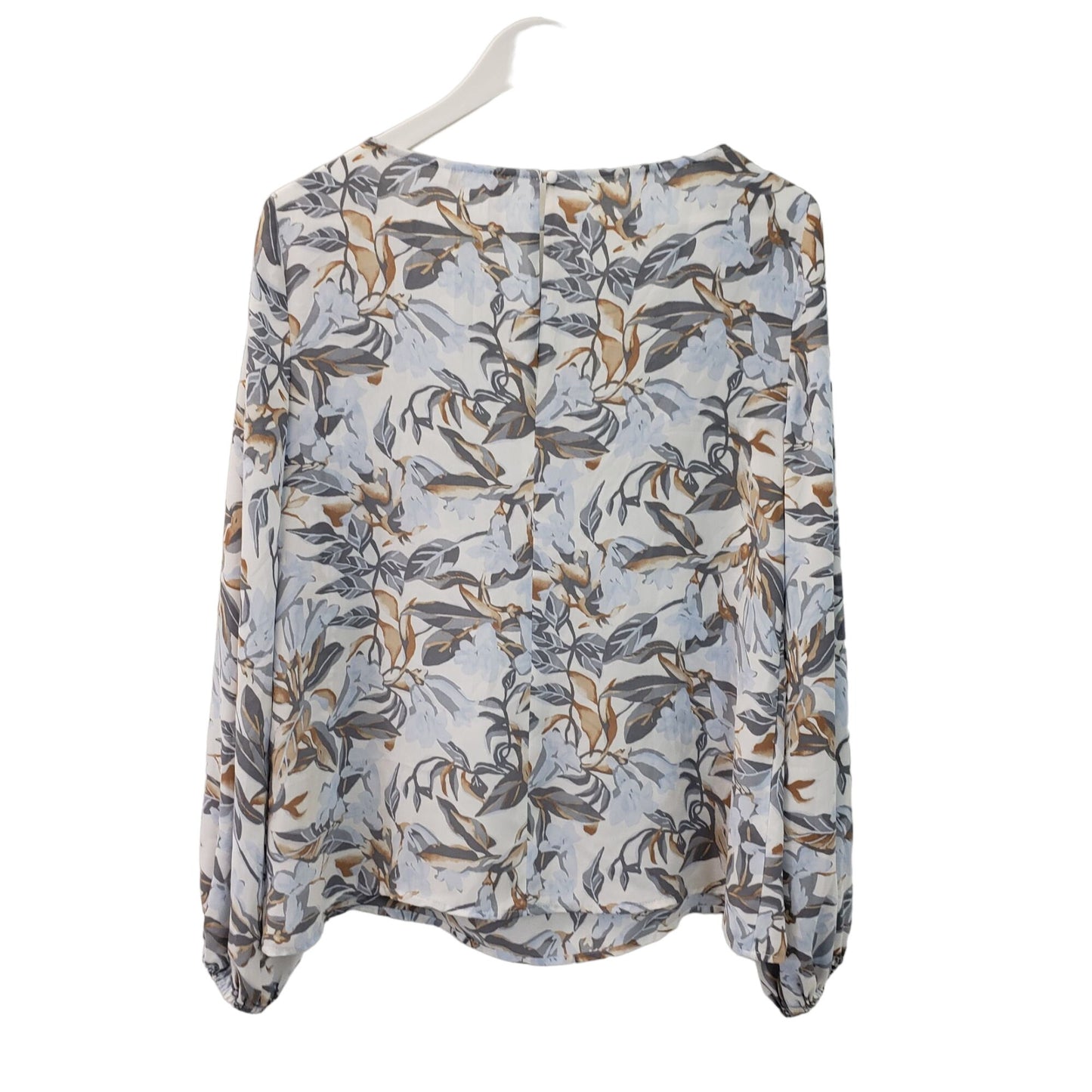 White House Black Market Floral Semi-Sheer Blouse Size Small