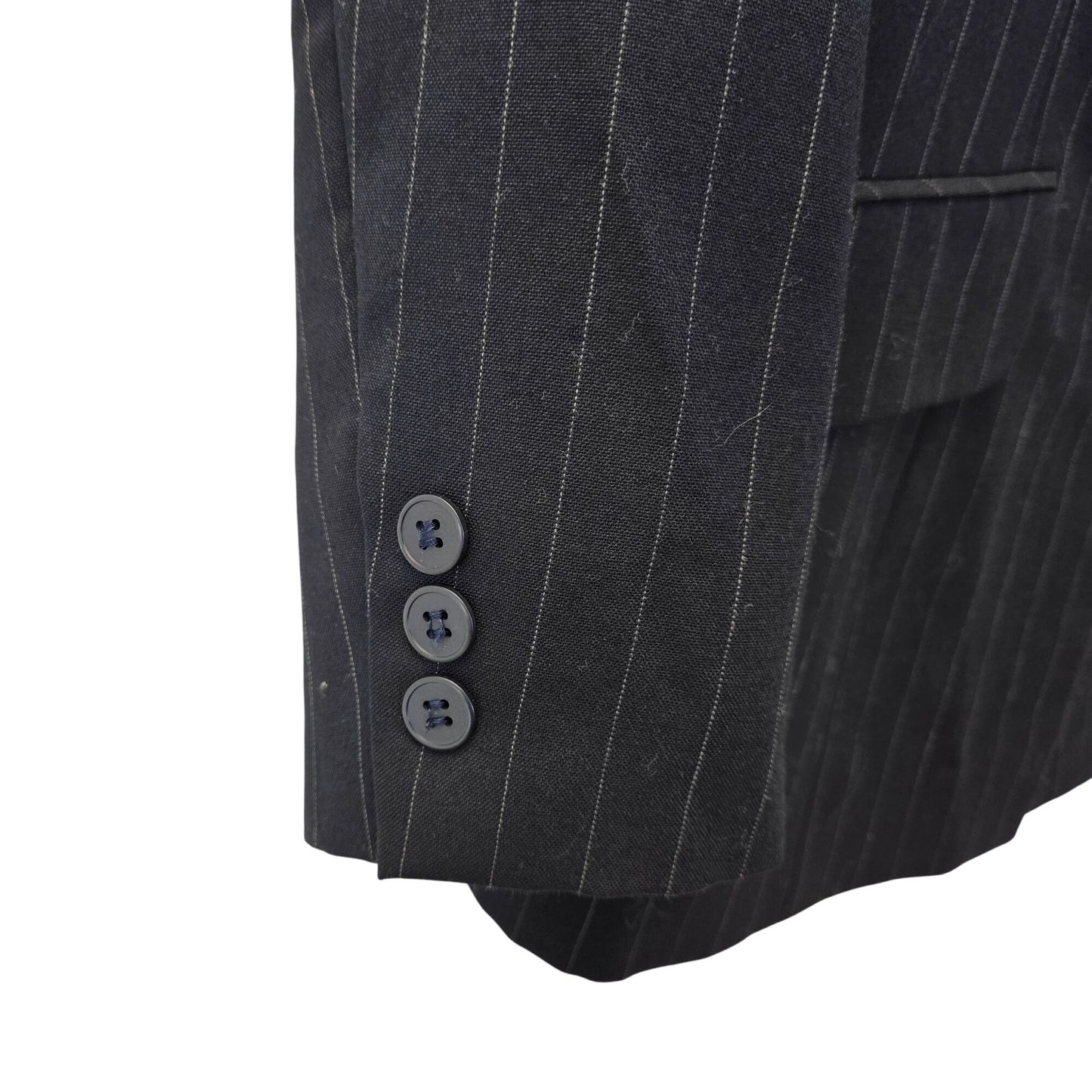 Talbots Petites 100% Worsted Wool Pinstripe Three Button Blazer Jacket Size 6P