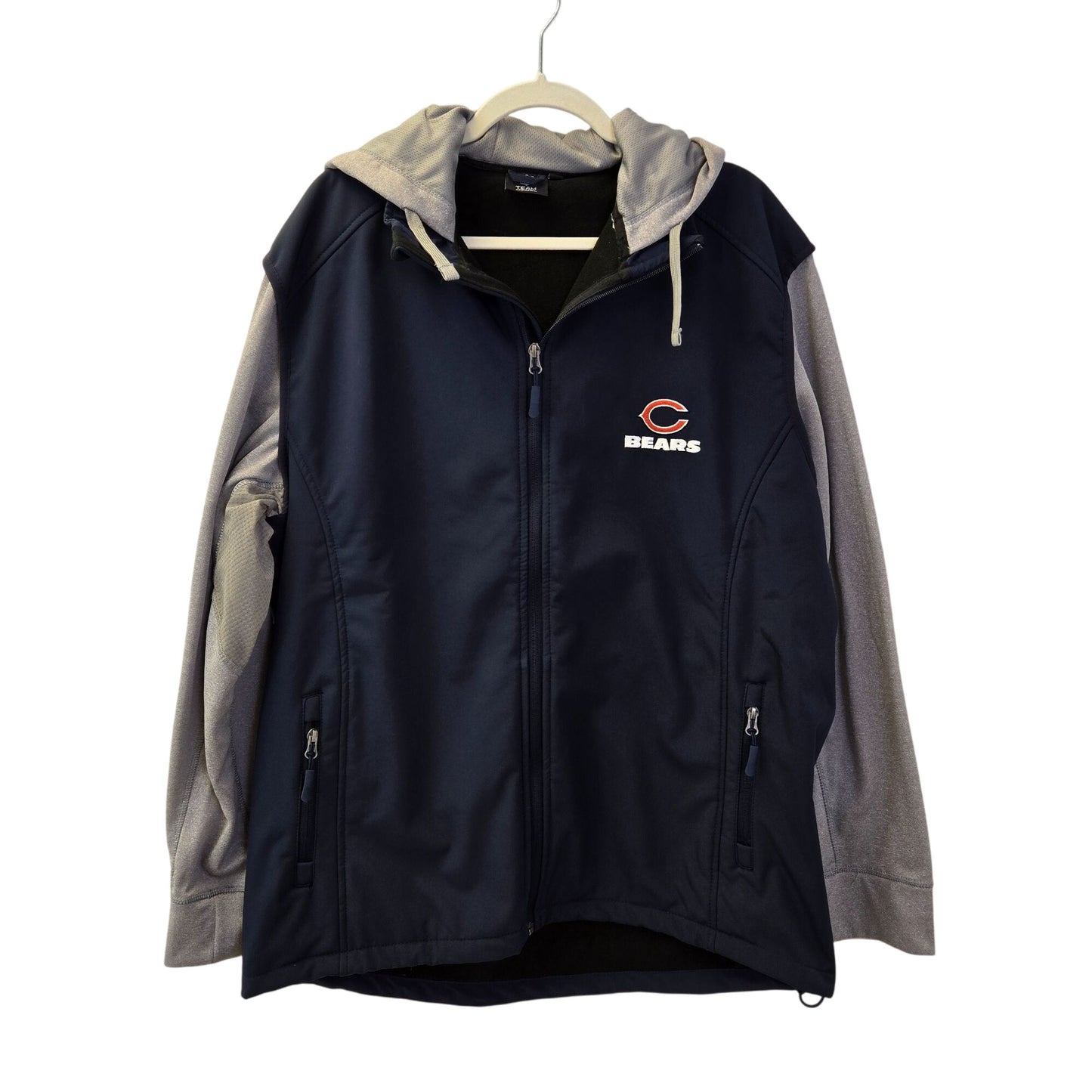 NWOT NFL Team Apparel Chicago Bears Mixed Media Hooded Jacket Size XL