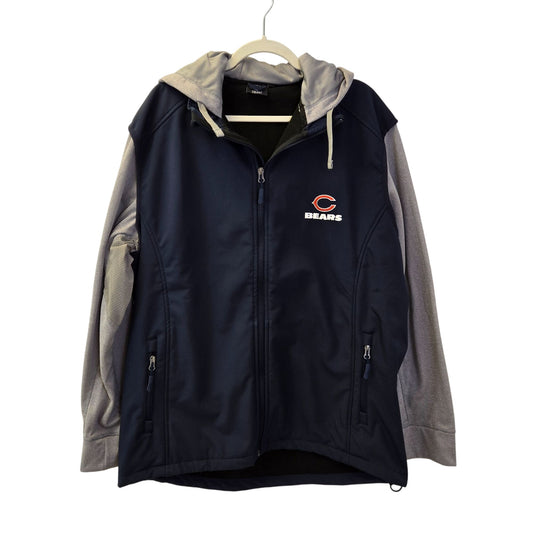 NWOT NFL Team Apparel Chicago Bears Mixed Media Hooded Jacket Size XL