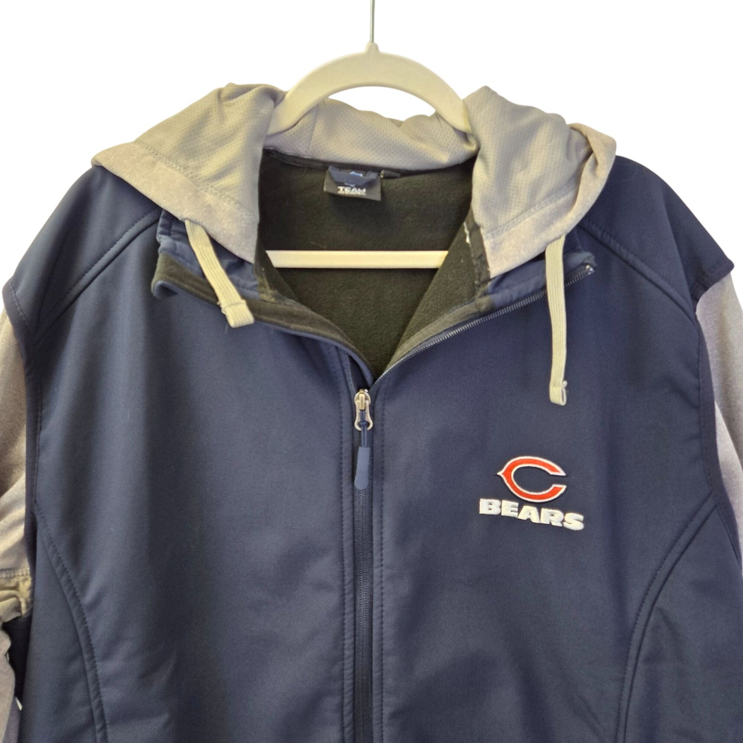 NWOT NFL Team Apparel Chicago Bears Mixed Media Hooded Jacket Size XL