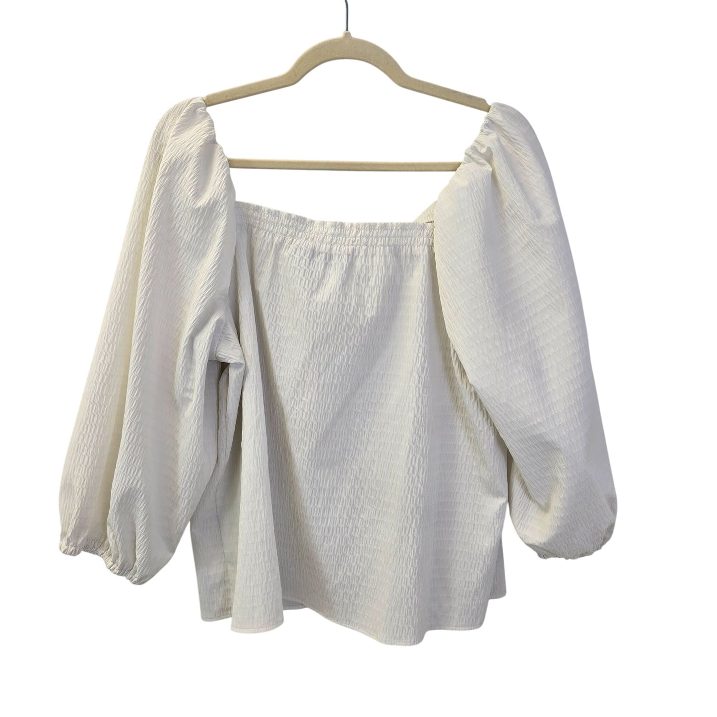 Elizabeth and James Textured Puff Sleeve Square Neck Top Size XL
