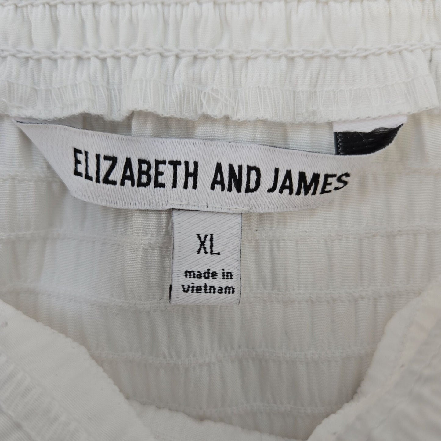 Elizabeth and James Textured Puff Sleeve Square Neck Top Size XL