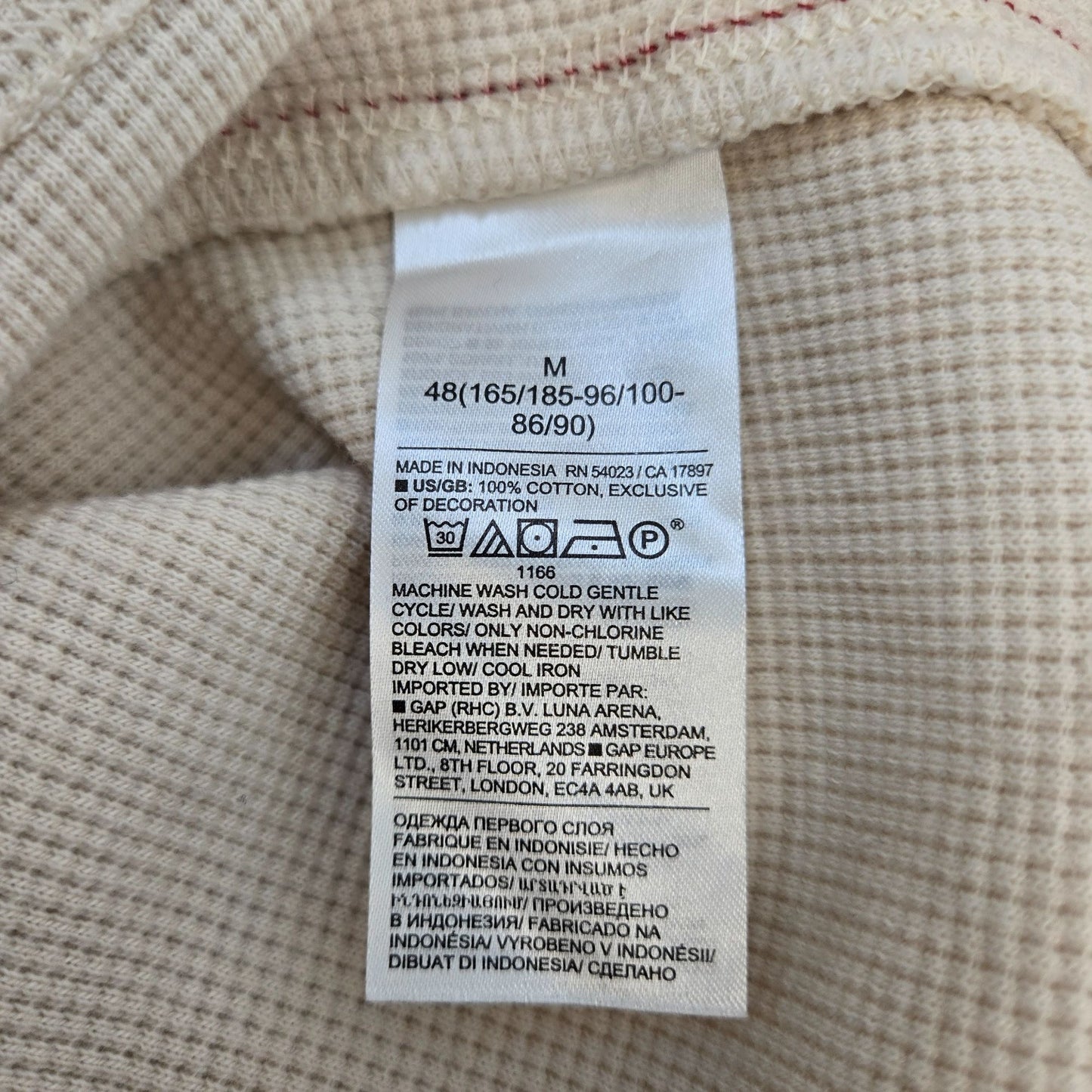 Banana Republic Thermal Knit Quarter Button Henley Top Size Medium