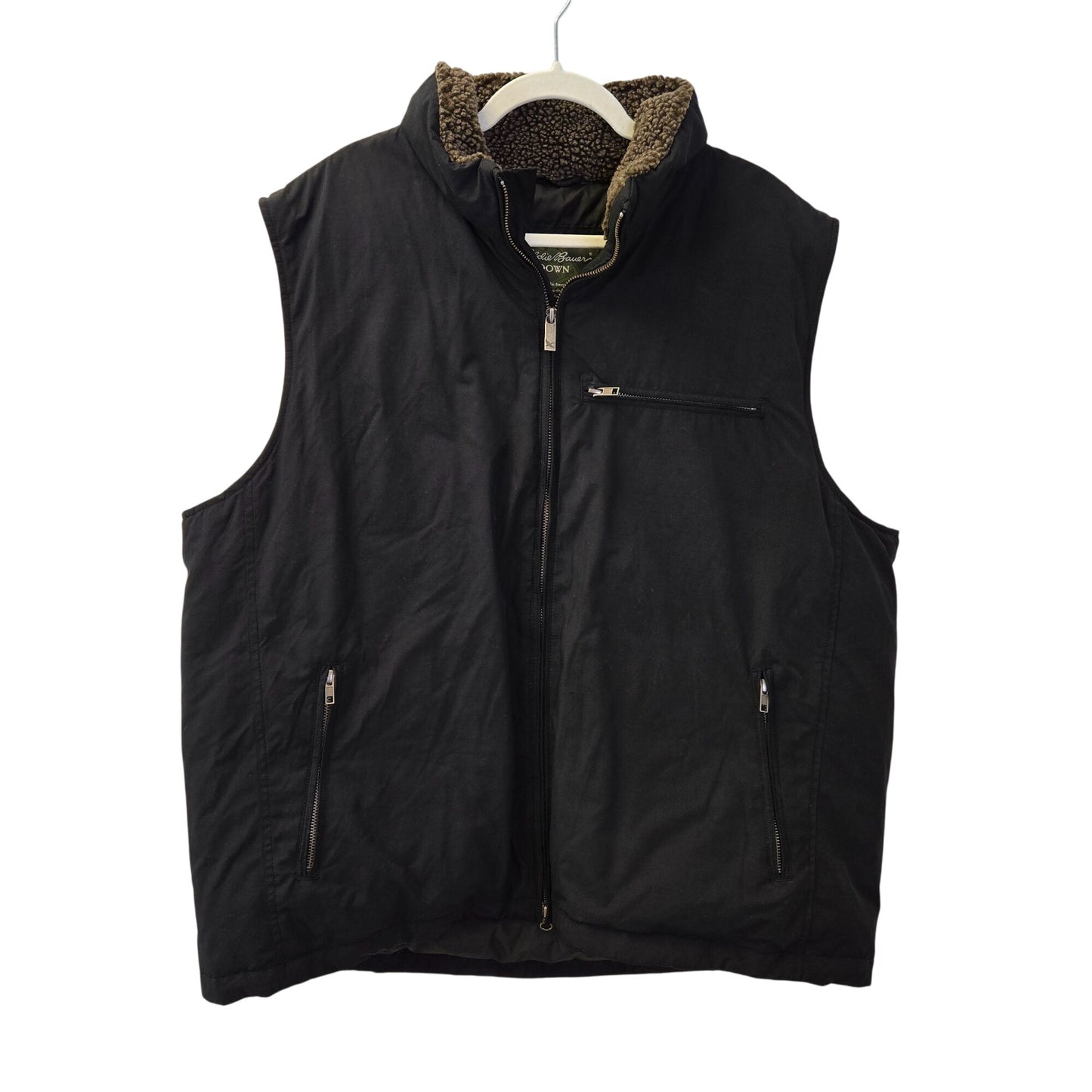 Eddie Bauer Quilted Goose Down Filled Vest Jacket Size XL