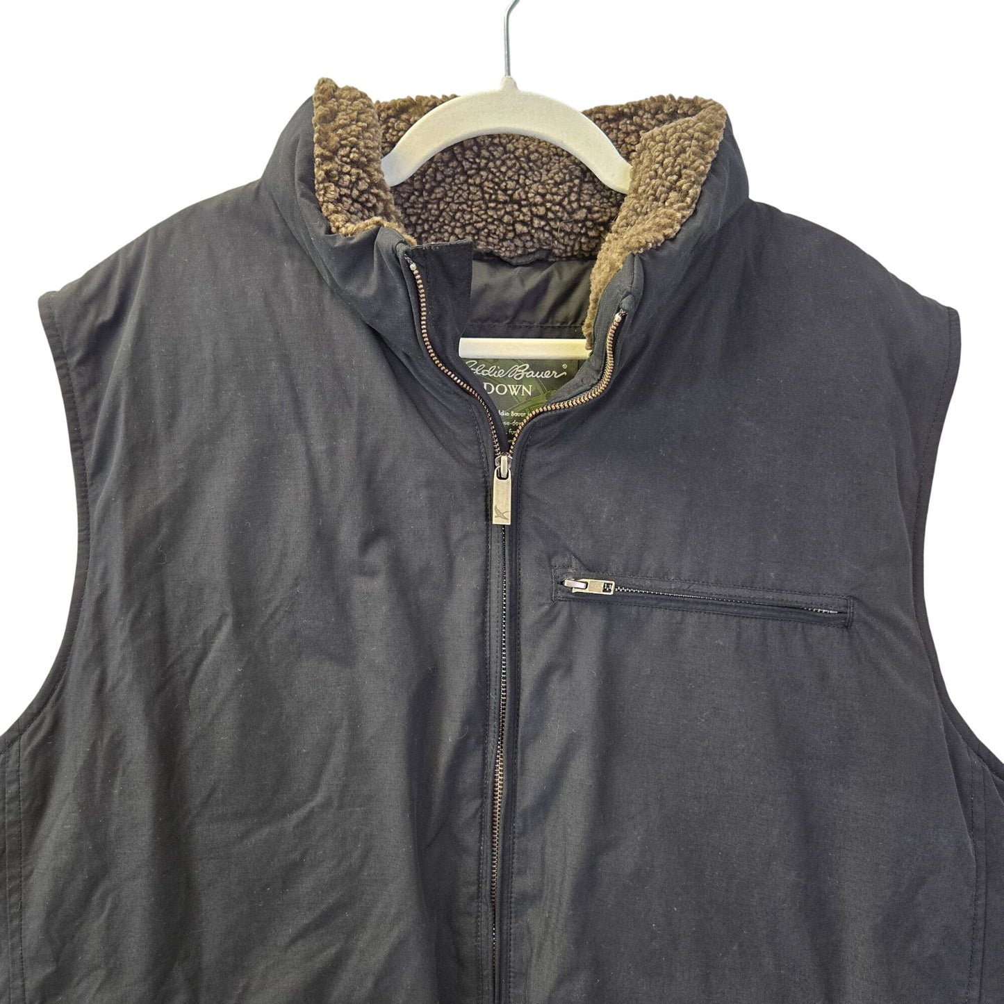 Eddie Bauer Quilted Goose Down Filled Vest Jacket Size XL