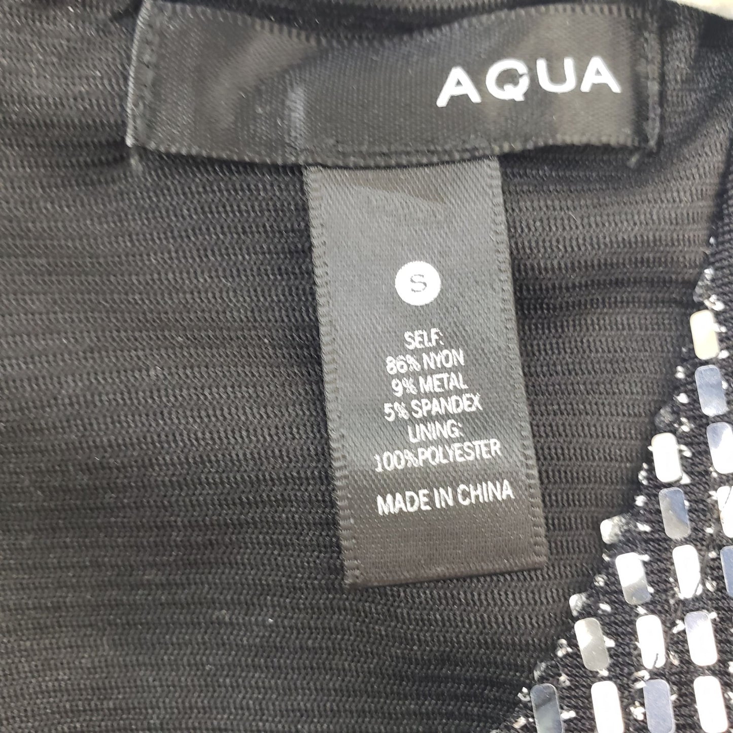 Aqua Mirror Sequin Embellished Fit & Flare Cocktail Dress Size Small