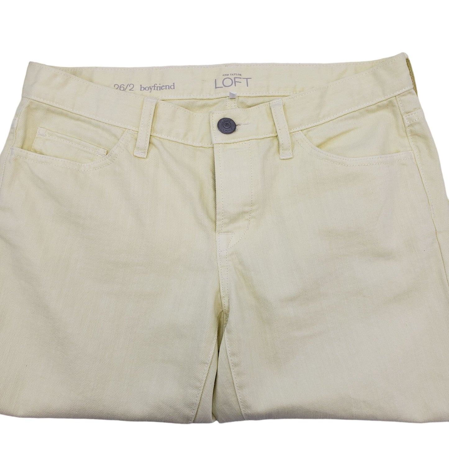 Loft Sunny Yellow Boyfriend Button Fly Jeans Size 26