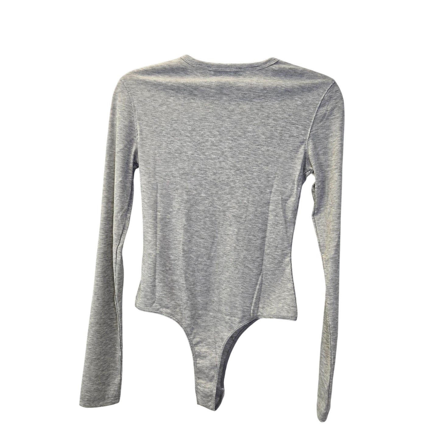 NWT WeWoreWhat Crewneck Henley Bodysuit in Heather Gray Size Small