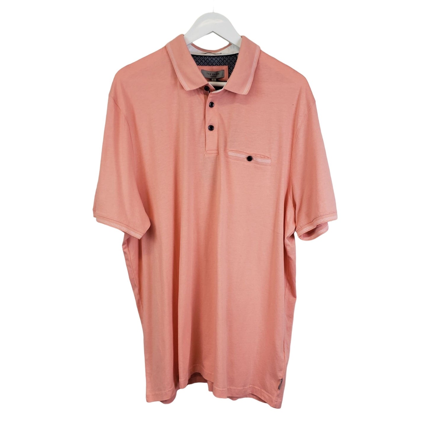 NWT Ted Baker Tortila Polo Shirt with Birdseye Stripe Size TB 7/3XL