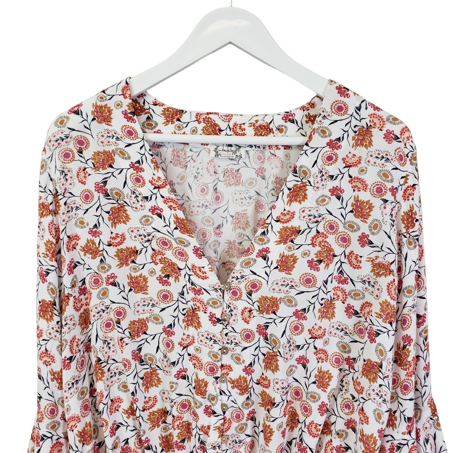 Intimately Free People Dainty Floral Bell Sleeve Bodysuit Size XS/S