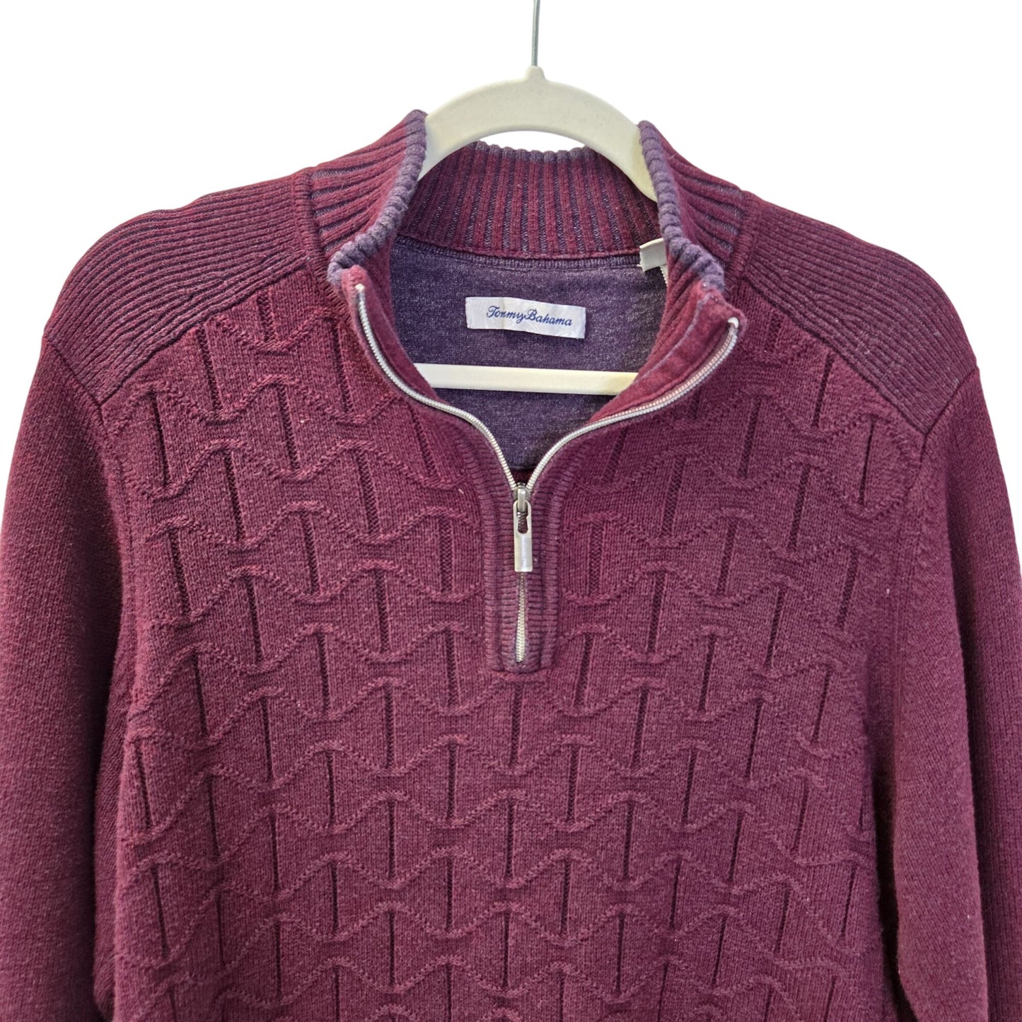Tommy Bahama Textured Quarter Zip Sweater Size Medium