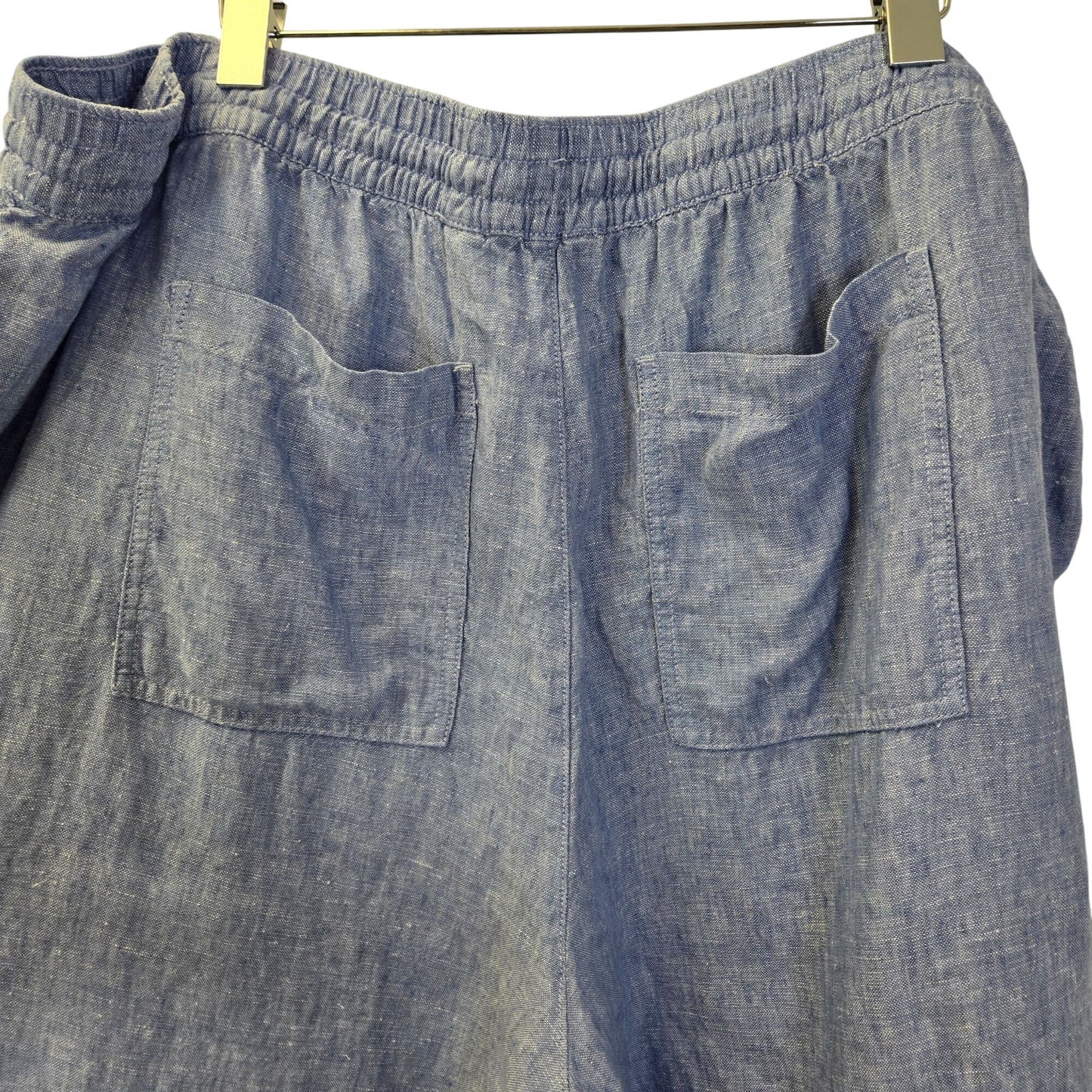Lands' End 100% Linen High Rise Wide Leg Capri Pants Size 3XL