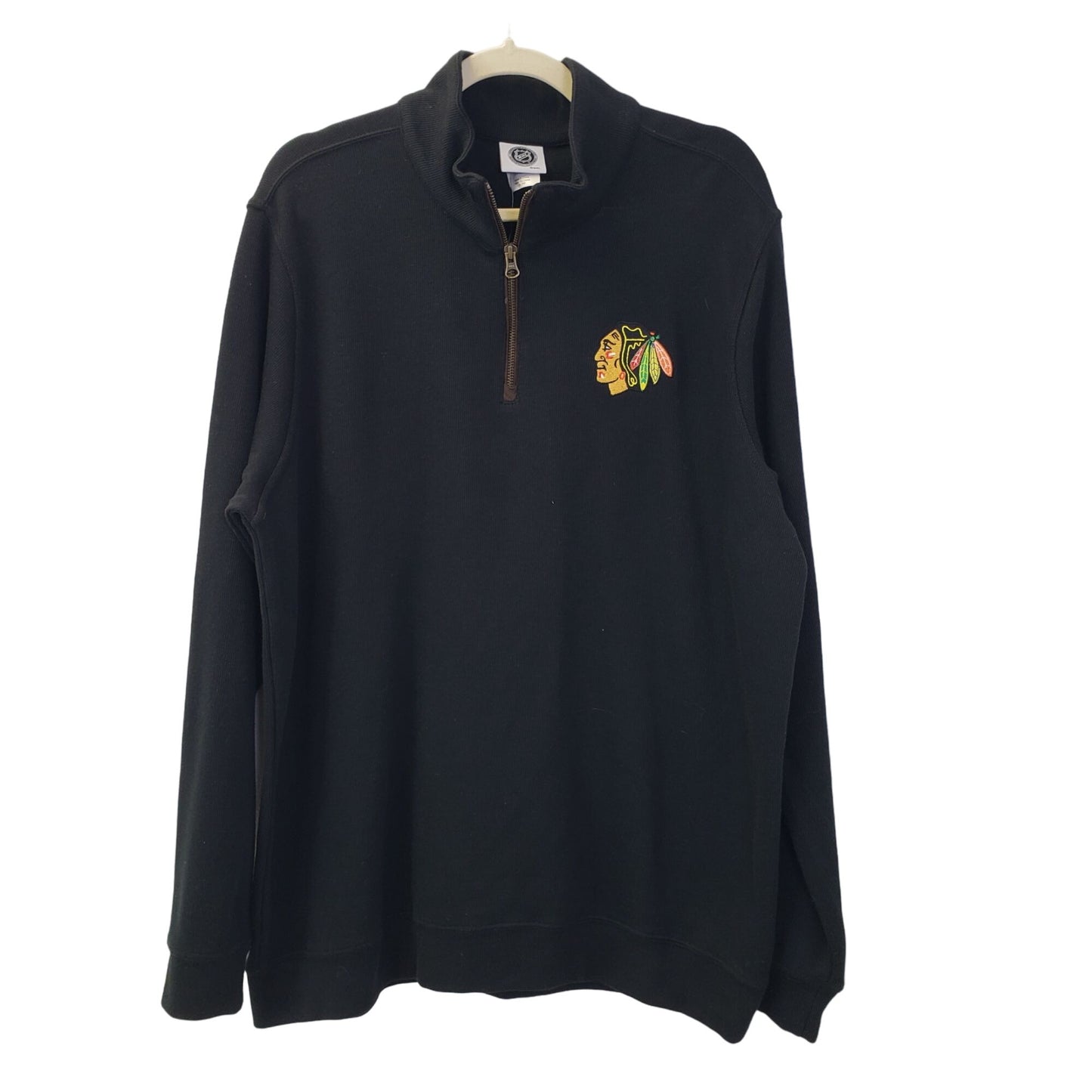NWT NHL Chicago Blackhawks Quarter Zip Sweater Size XL