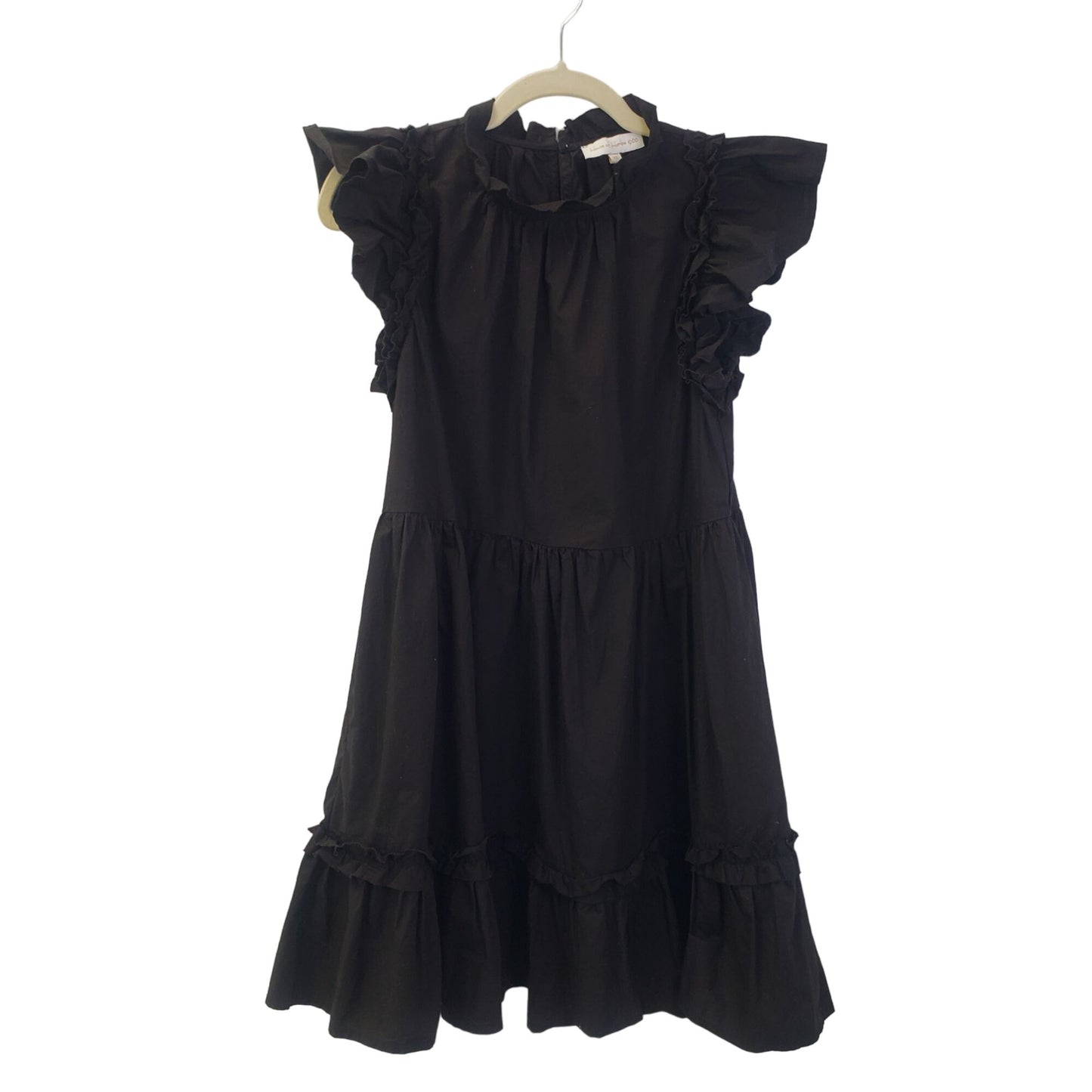House of Harlow 1960 Black Flutter Sleeve Tiered Mini Dress Size XS/S