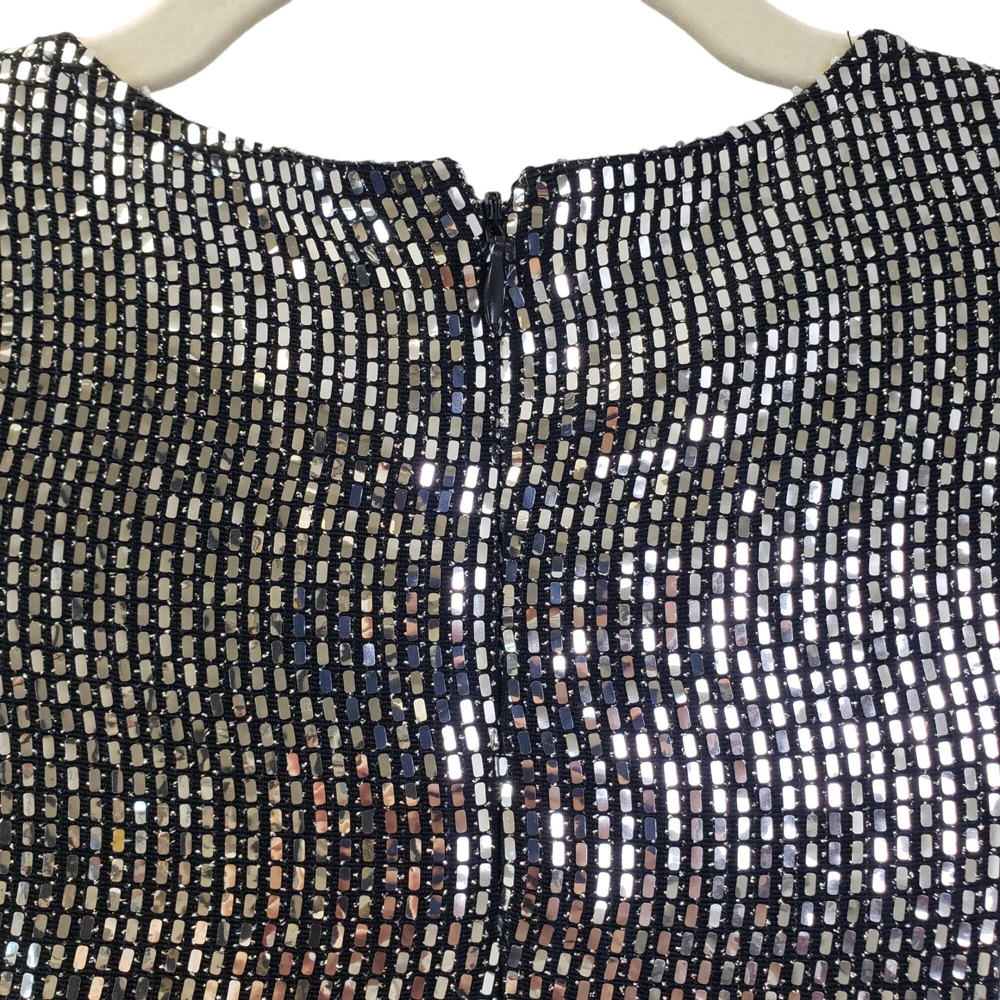 Aqua Mirror Sequin Embellished Fit & Flare Cocktail Dress Size Small