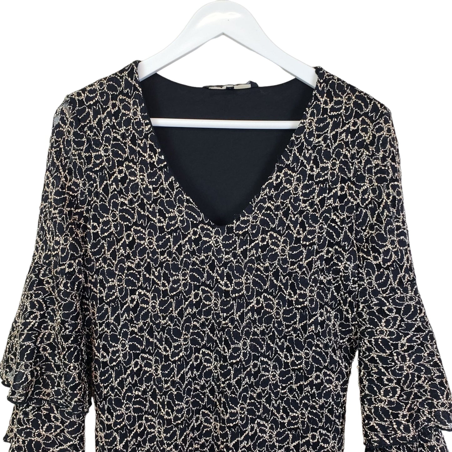 Vero Moda Desiree Textured Bell Sleeve Mini Shift Dress Size Small