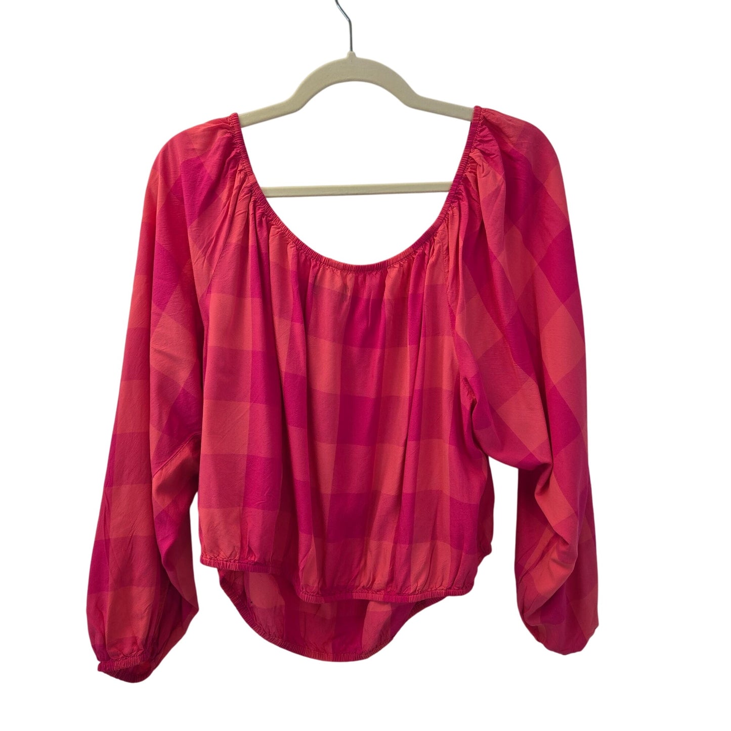 Lane Bryant Checked On or Off the Shoulder Crop Blouse Size 18/20