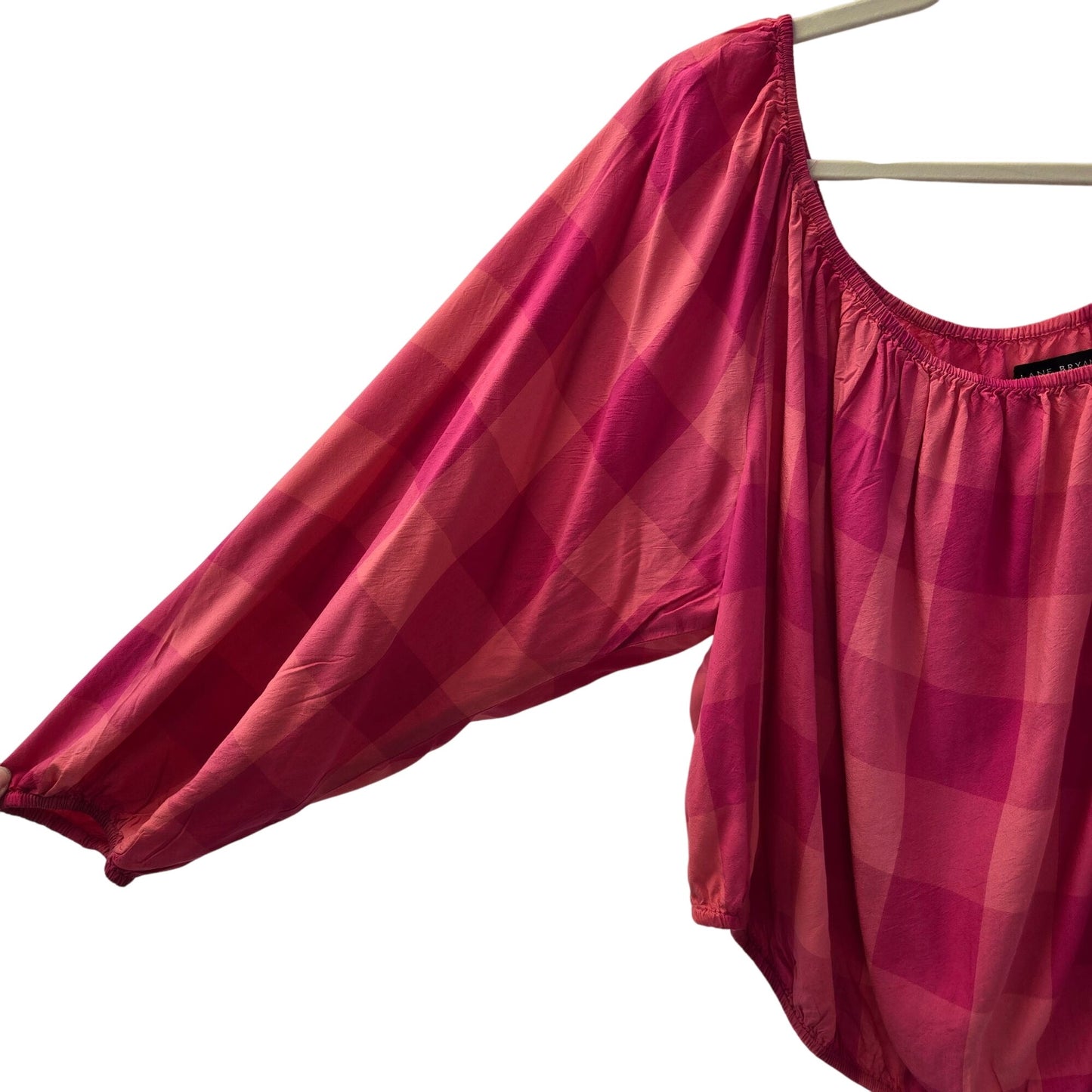 Lane Bryant Checked On or Off the Shoulder Crop Blouse Size 18/20