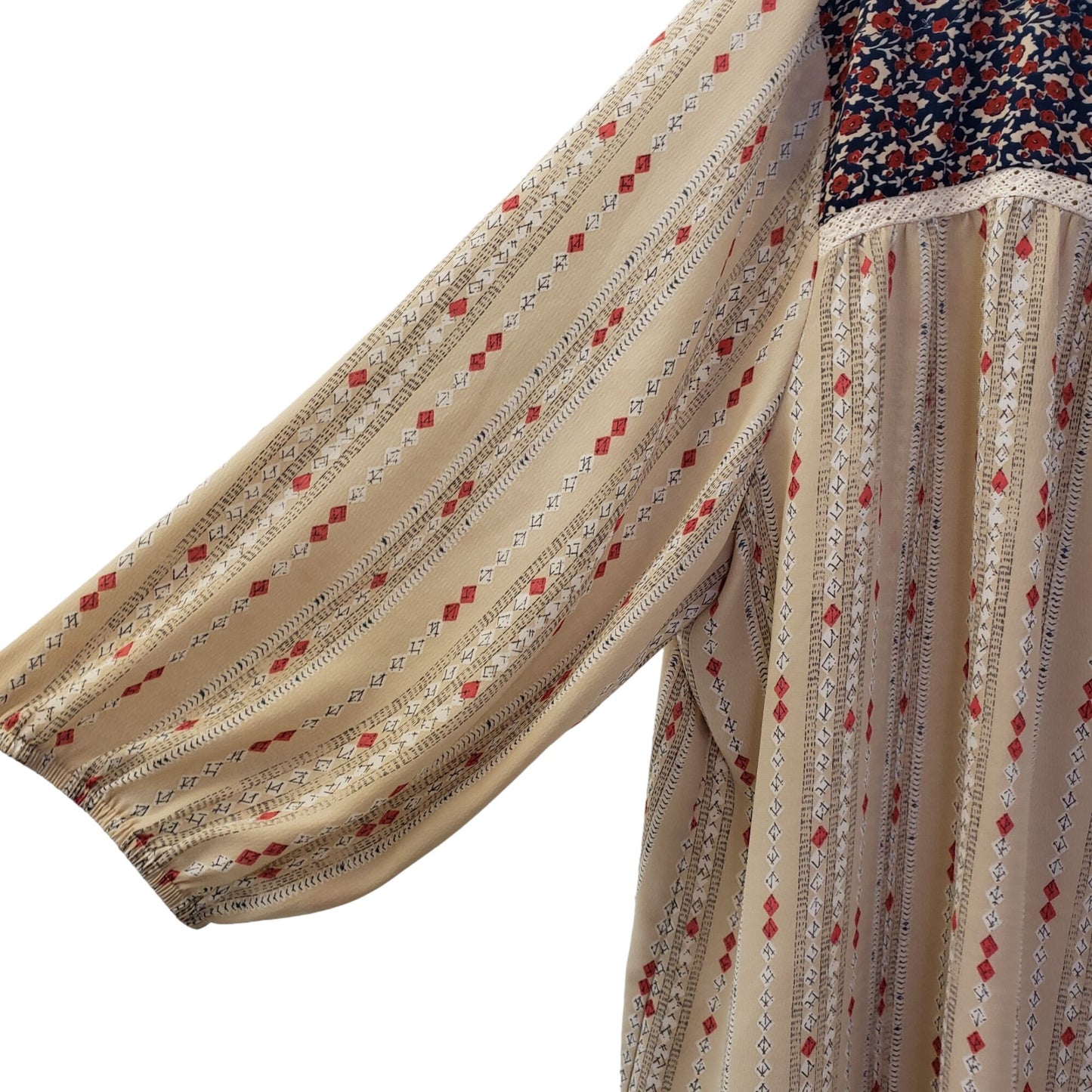 Suzanne Betro Weekend Mixed Print Babydoll Top Size 4XL