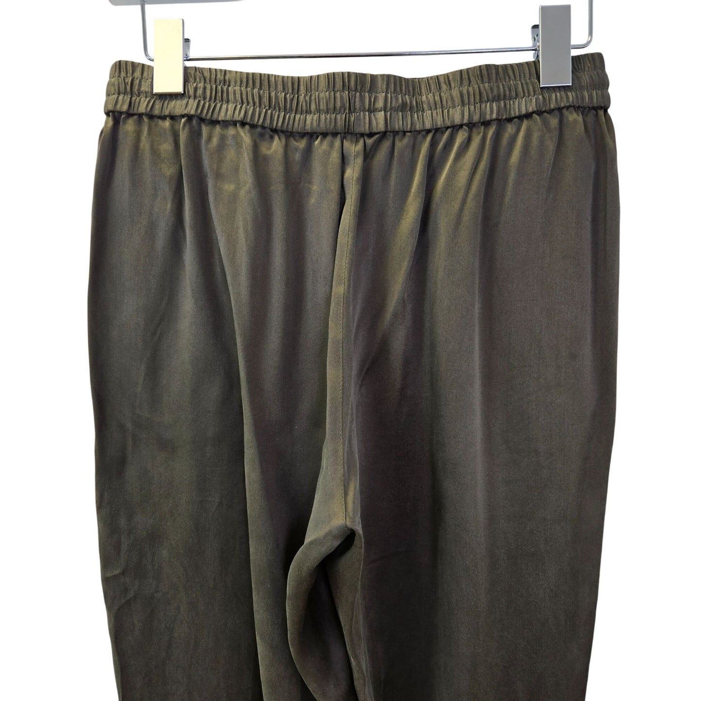 Paige 100% Silk Olive Green Casual Pants Size Small