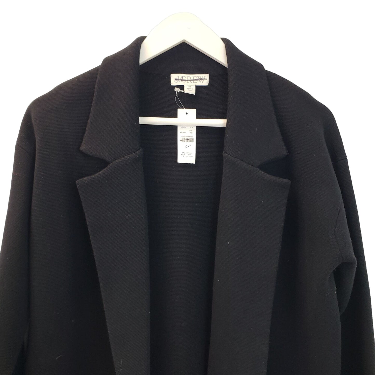 NWT J. Crew Ella Wool Blend Open Front Longline Cardigan Sweater Size XS/S/M