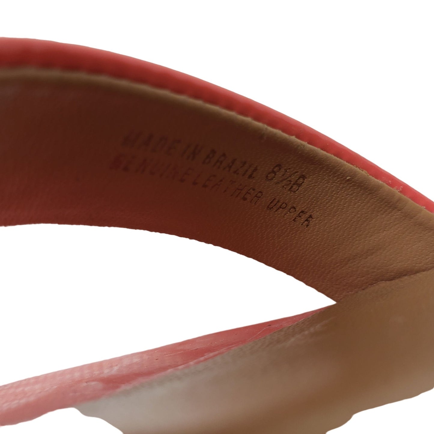 Talbots Patent Leather Ankle Strap Heels in a Coral Color Size 8.5