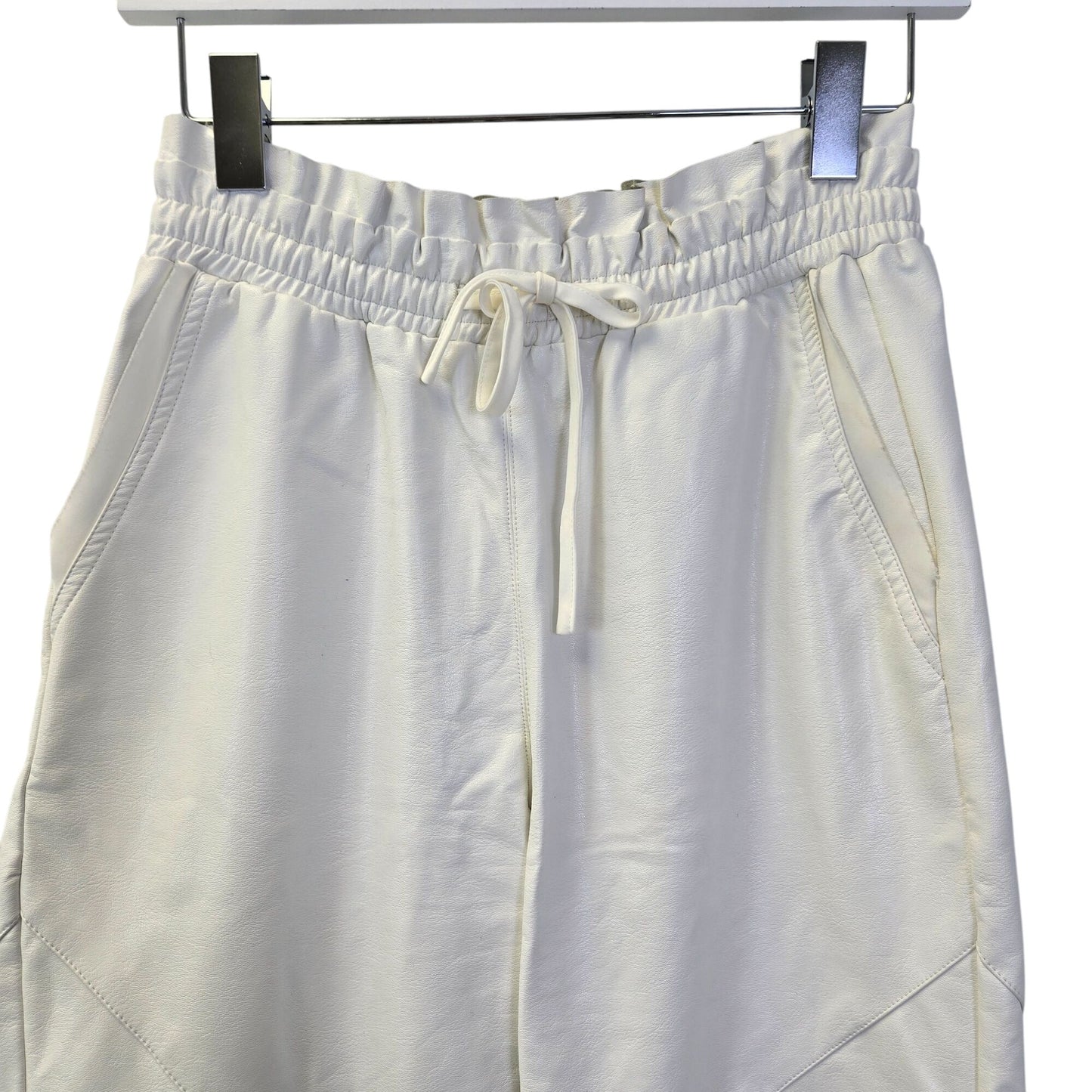 Fate Vegan Leather Paper Bag Waist Cropped Pants Size Small