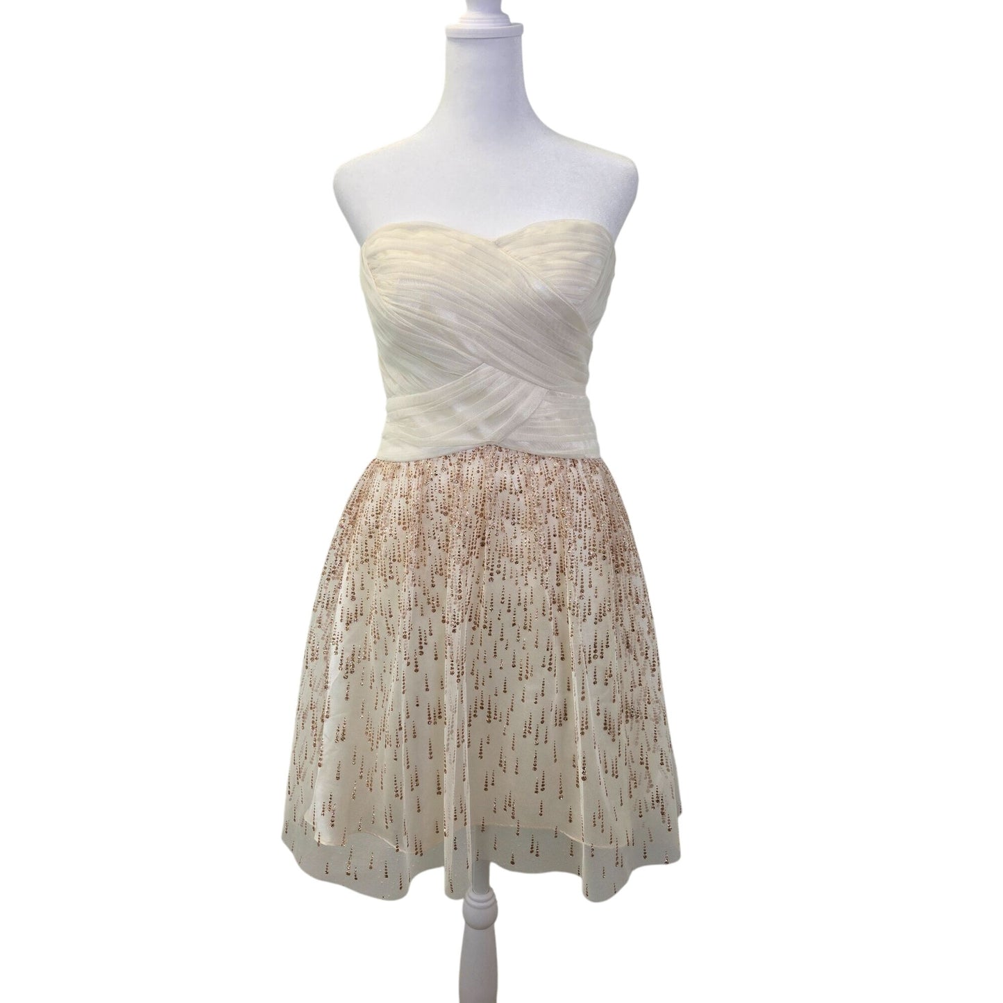 Hailey Adrianna Papell Metallic Circle Print Strapless Fit & Flare Dress Size 2