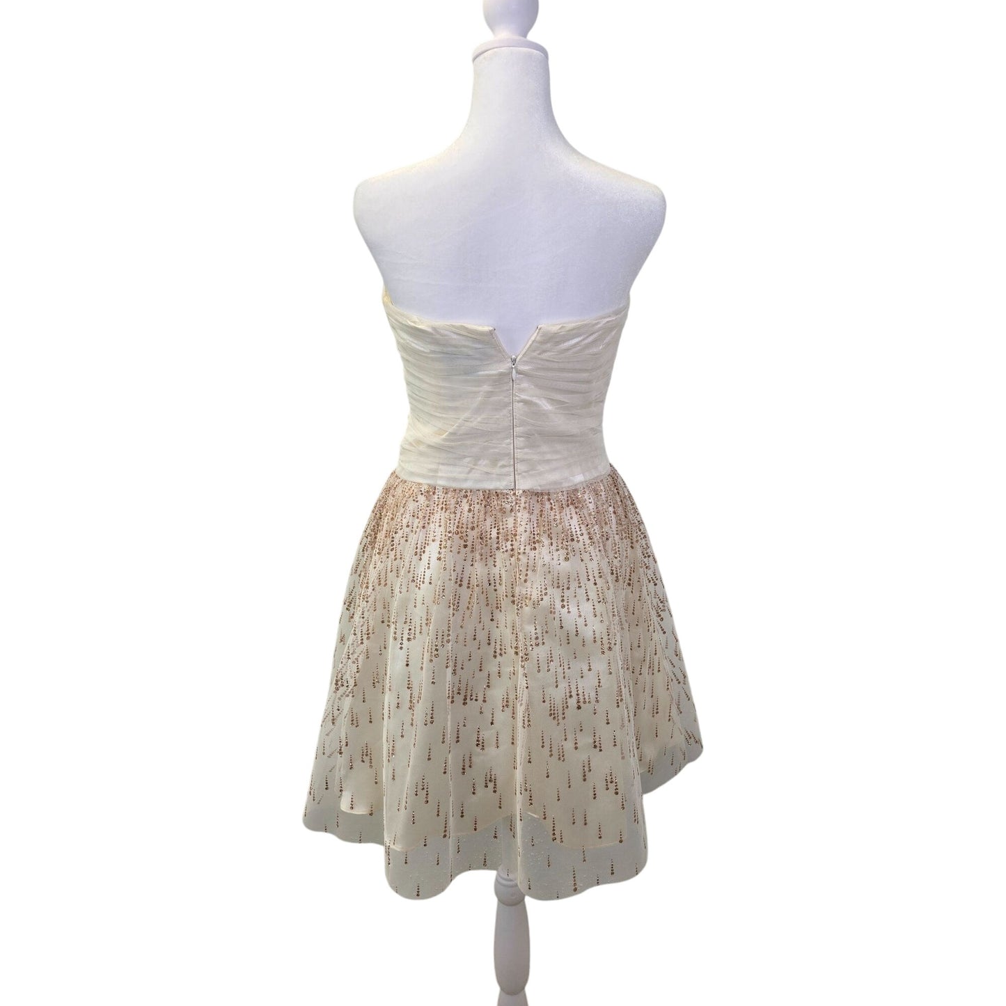Hailey Adrianna Papell Metallic Circle Print Strapless Fit & Flare Dress Size 2