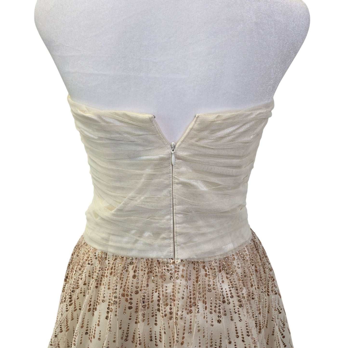 Hailey Adrianna Papell Metallic Circle Print Strapless Fit & Flare Dress Size 2