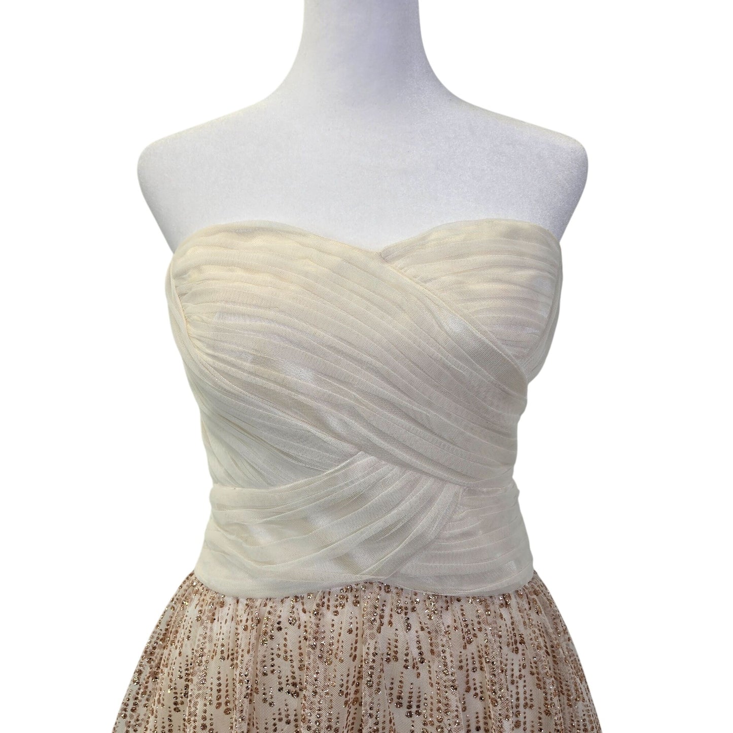 Hailey Adrianna Papell Metallic Circle Print Strapless Fit & Flare Dress Size 2