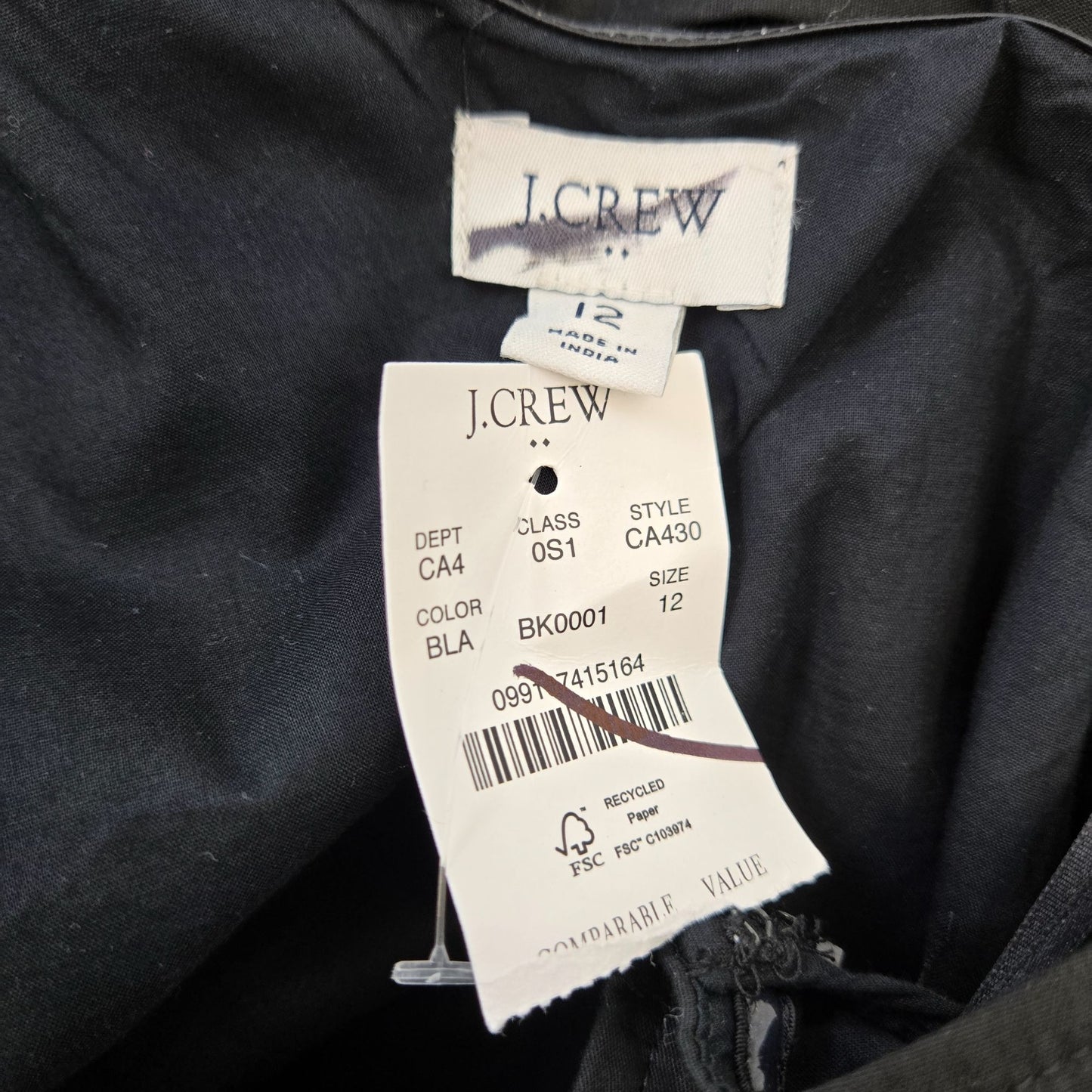 NWT J. Crew Factory One Shoulder Tie Waist Midi Dress Size 12