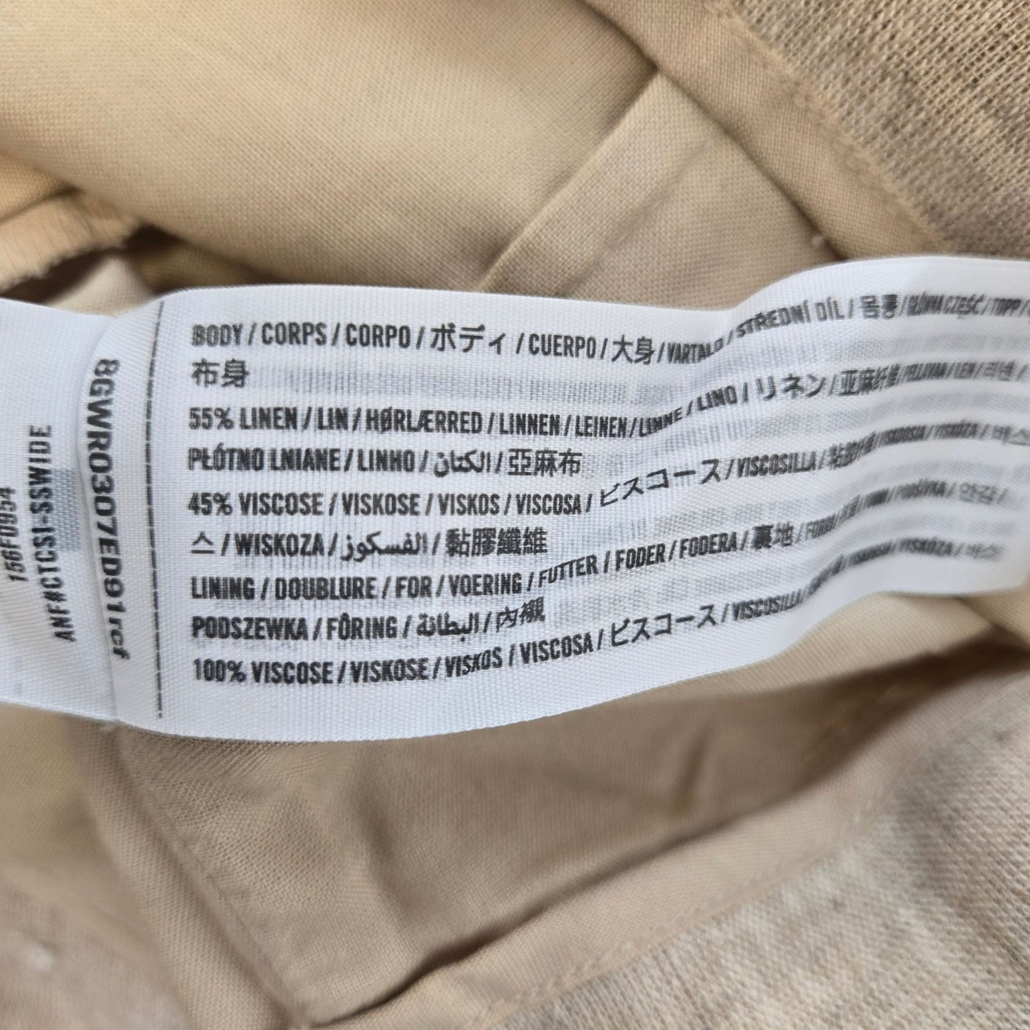Abercrombie & Fitch Linen Blend Tailored Wide Leg Pants Size 34